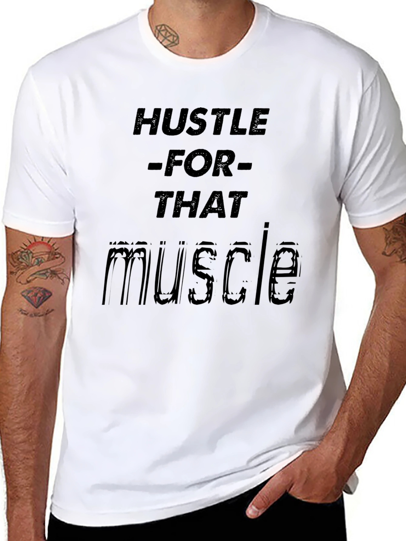 Hustle for Muscle Black Graphic Tee