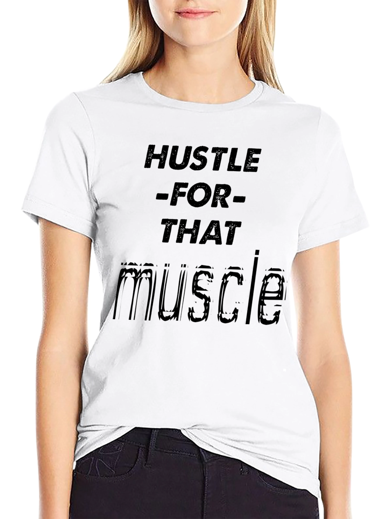 Hustle for Muscle Black Graphic Tee