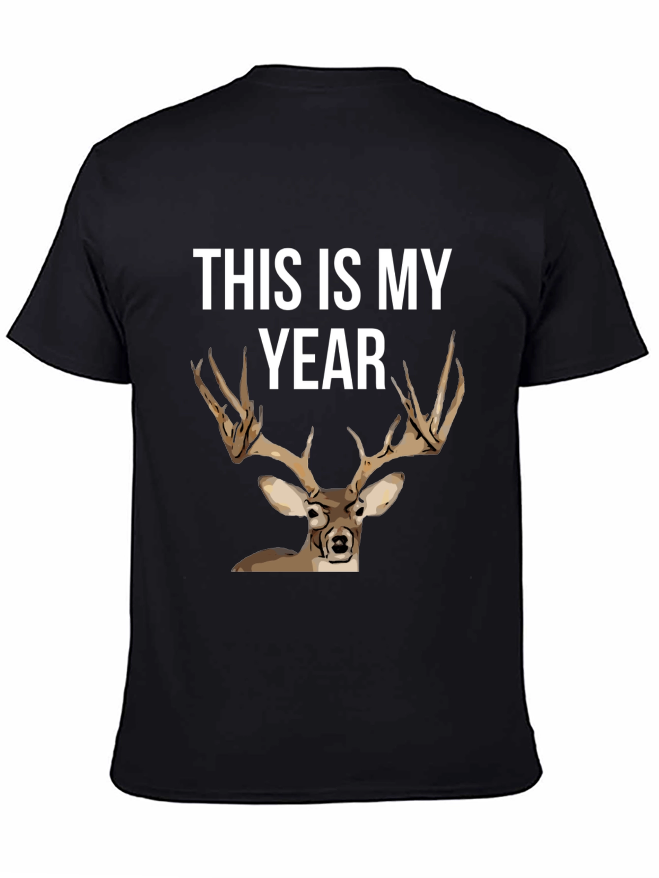 This Is My Year Deer T-Shirt - Black Cotton Tee