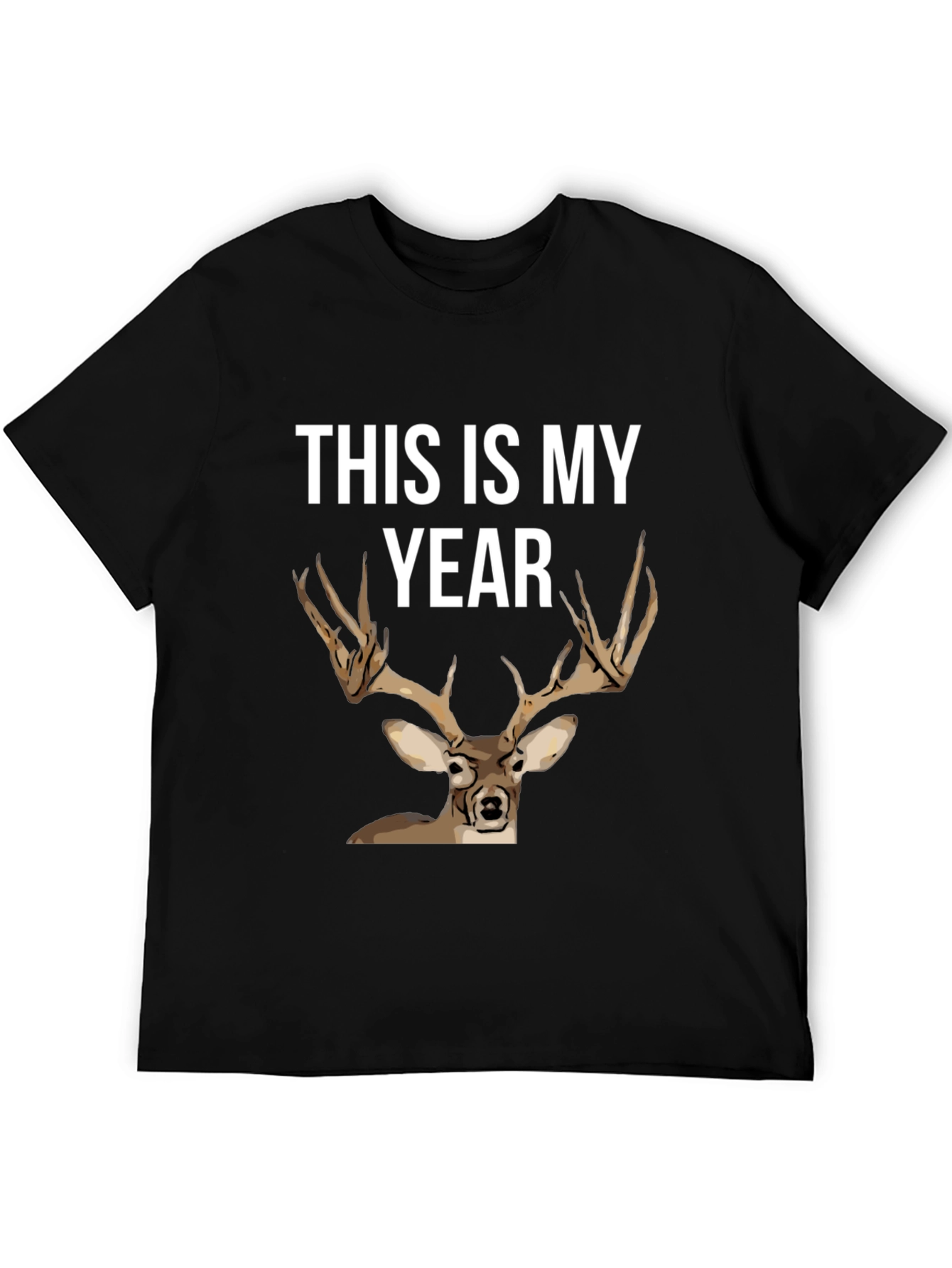 This Is My Year Deer T-Shirt - Black Cotton Tee