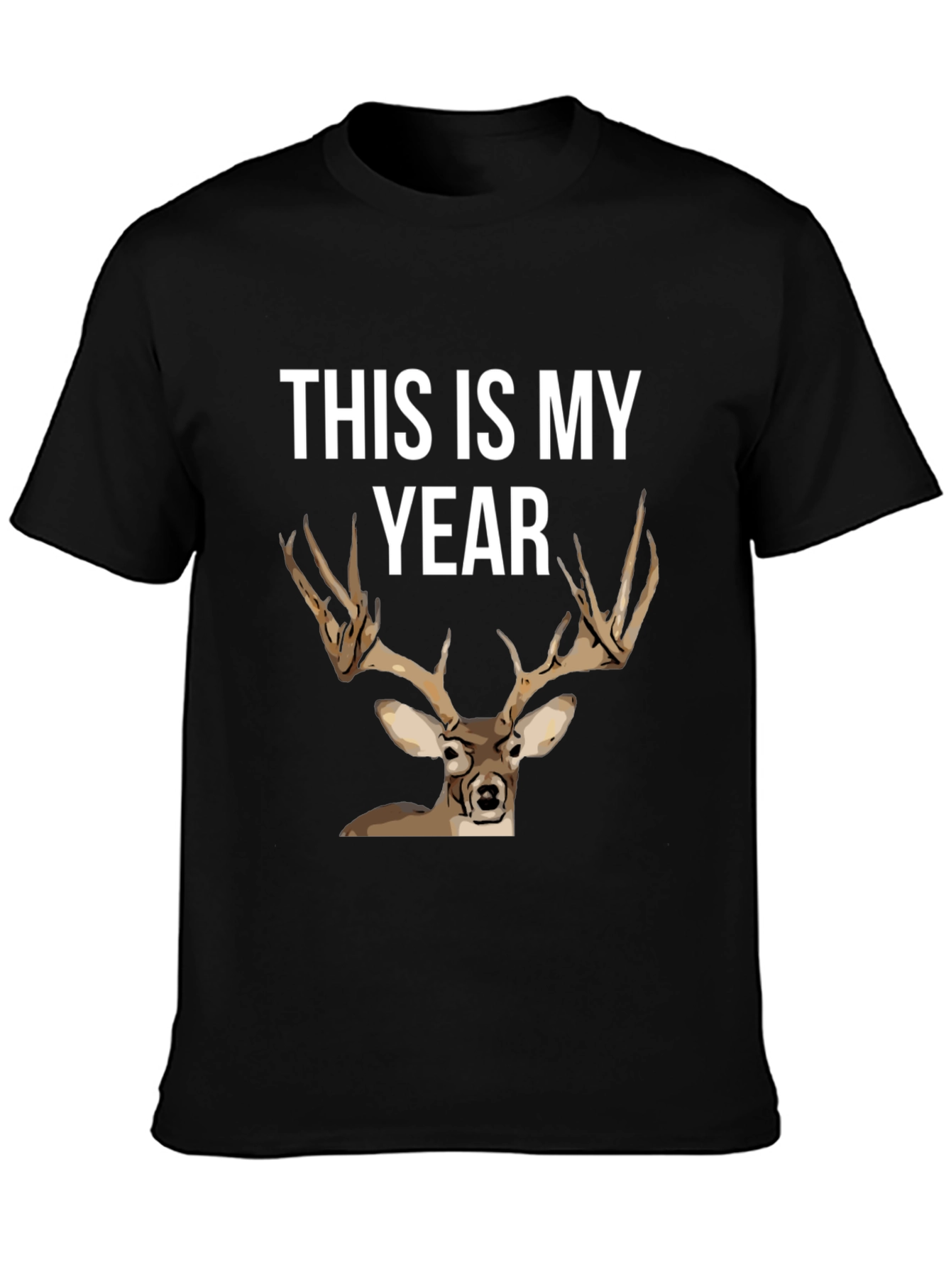 This Is My Year Deer T-Shirt - Black Cotton Tee