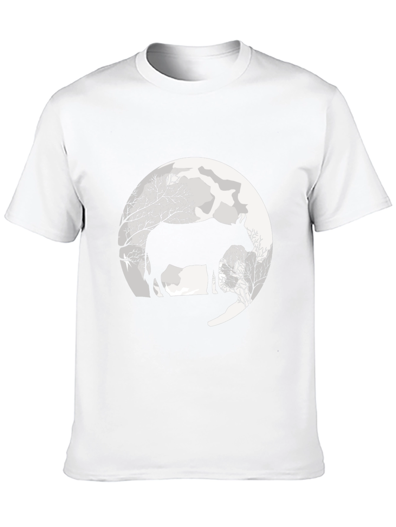Cow Moon Graphic Black T-Shirt