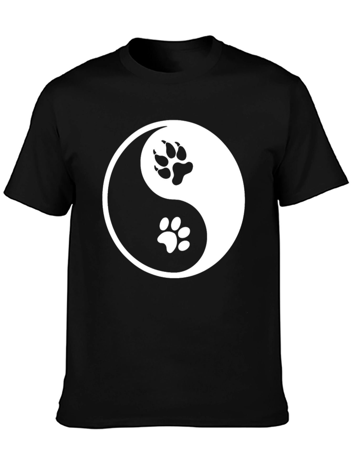 Yin Yang Paw Print T-Shirt - Balance & Harmony