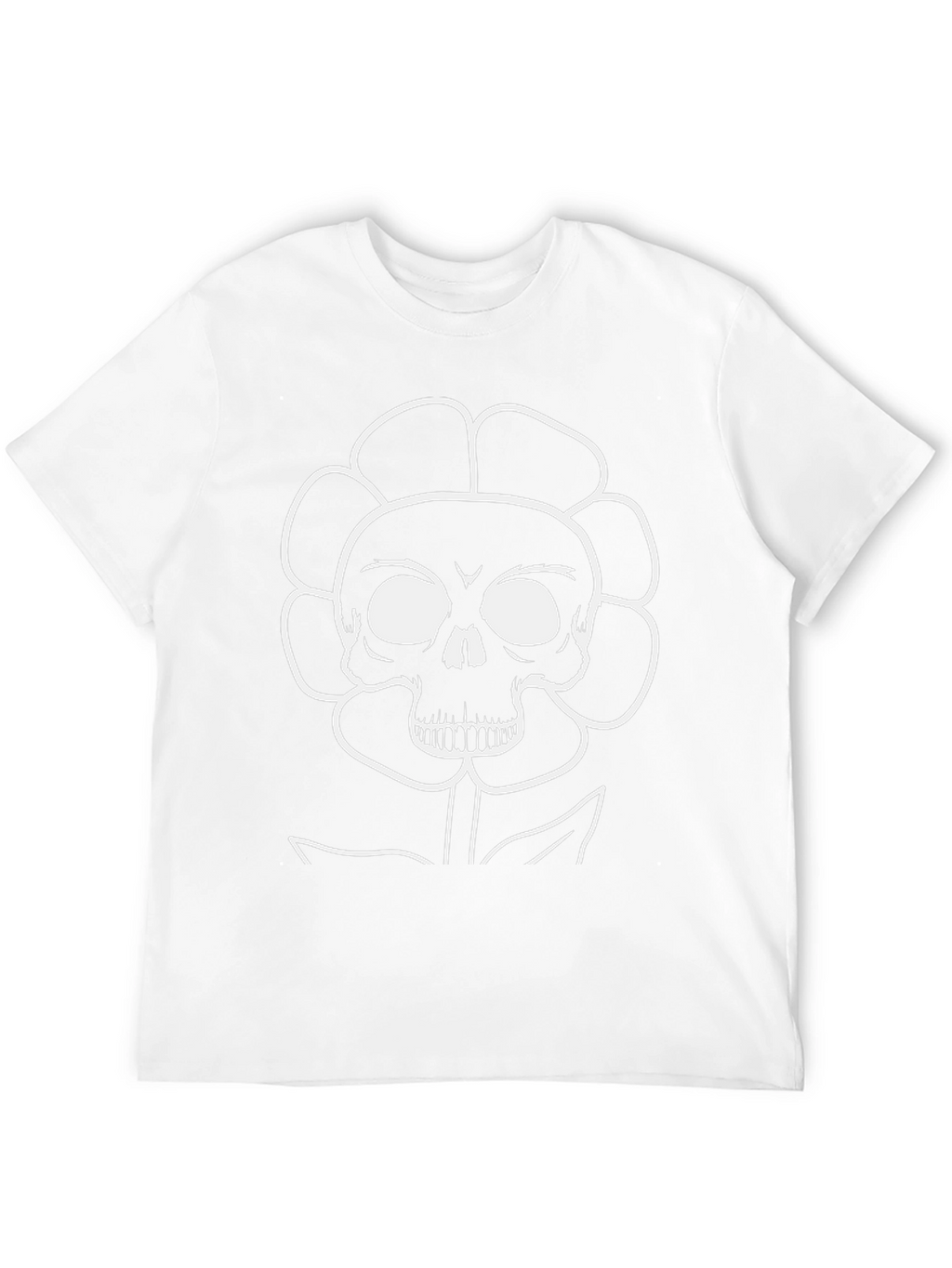 Skull Flower Graphic Black T-Shirt