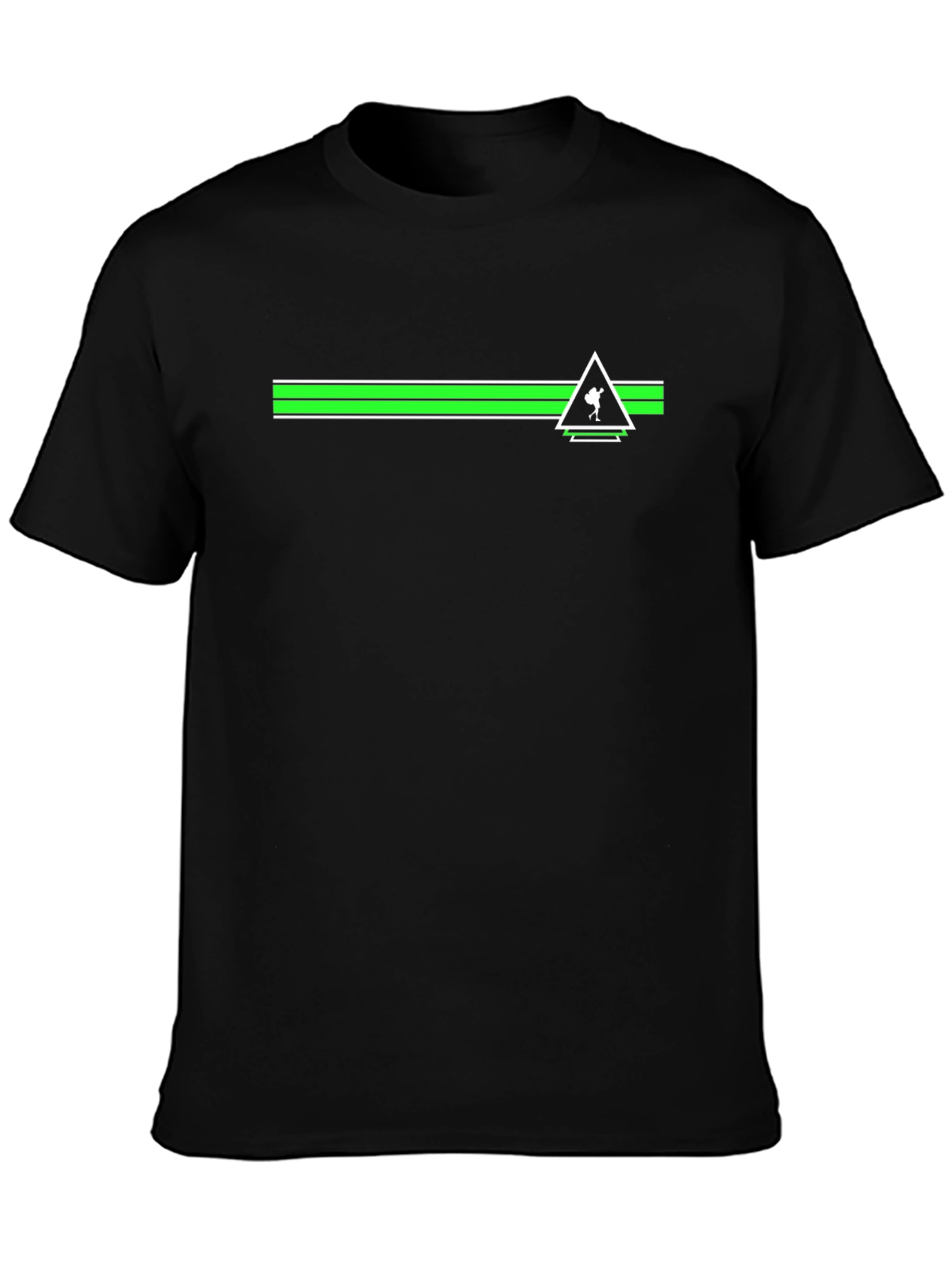 Green Stripe Trekker Tee - Black