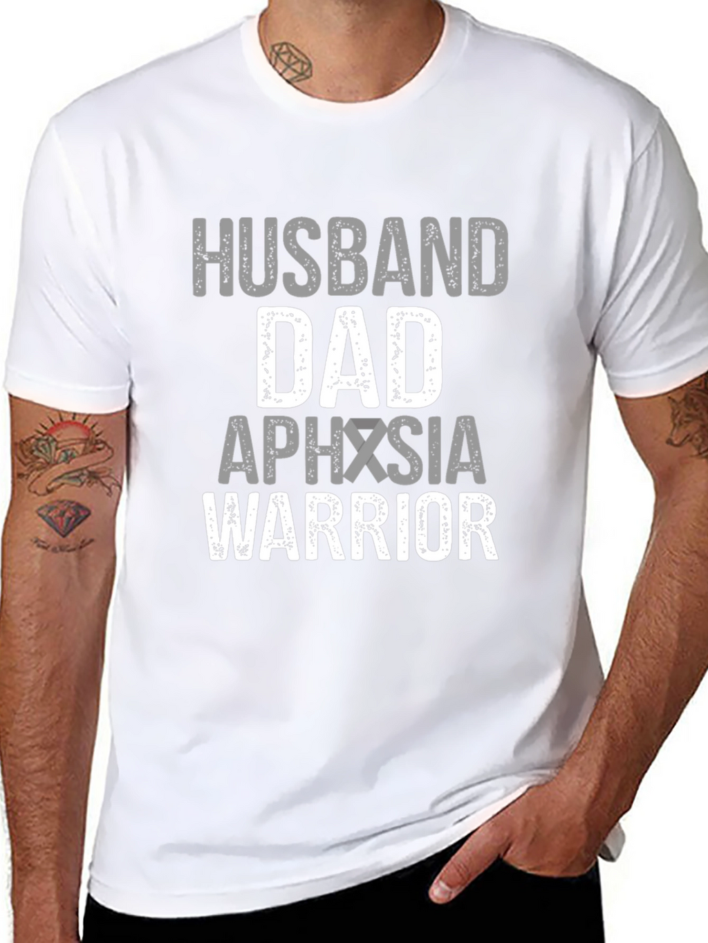 Husband Dad Aphasia Warrior T-Shirt