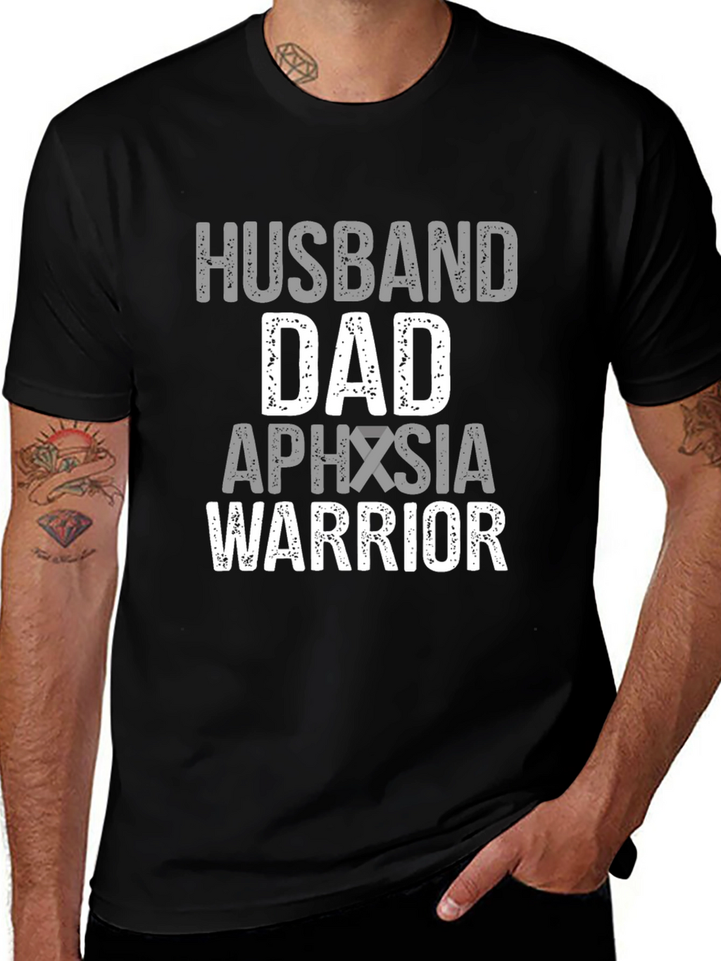 Husband Dad Aphasia Warrior T-Shirt