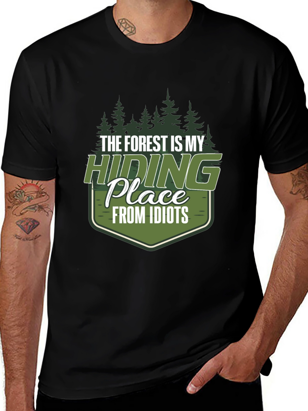Forest Hiding Place Mens Graphic Tee