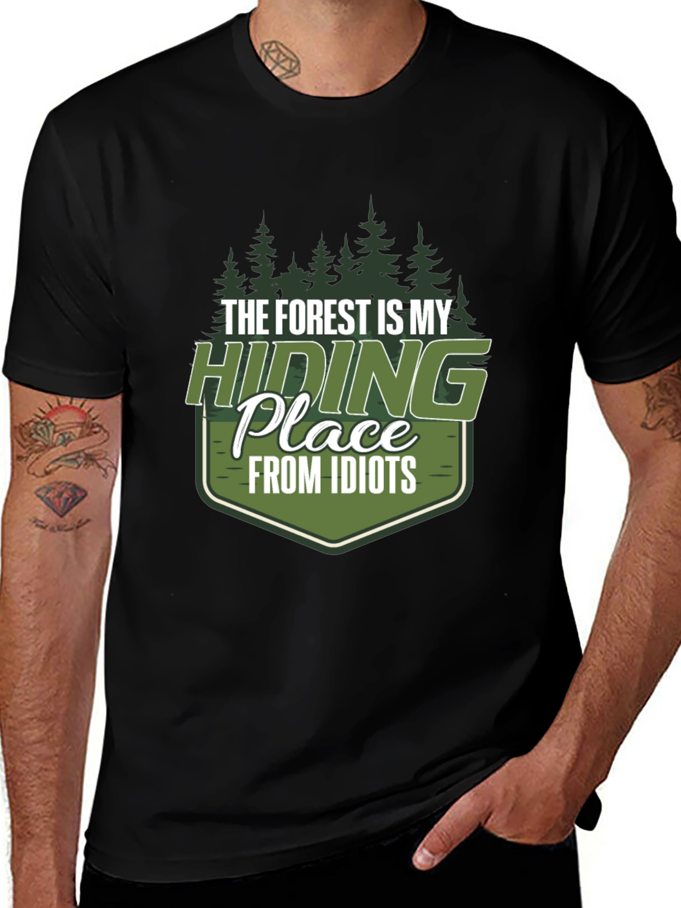 Forest Hiding Place Mens Graphic Tee