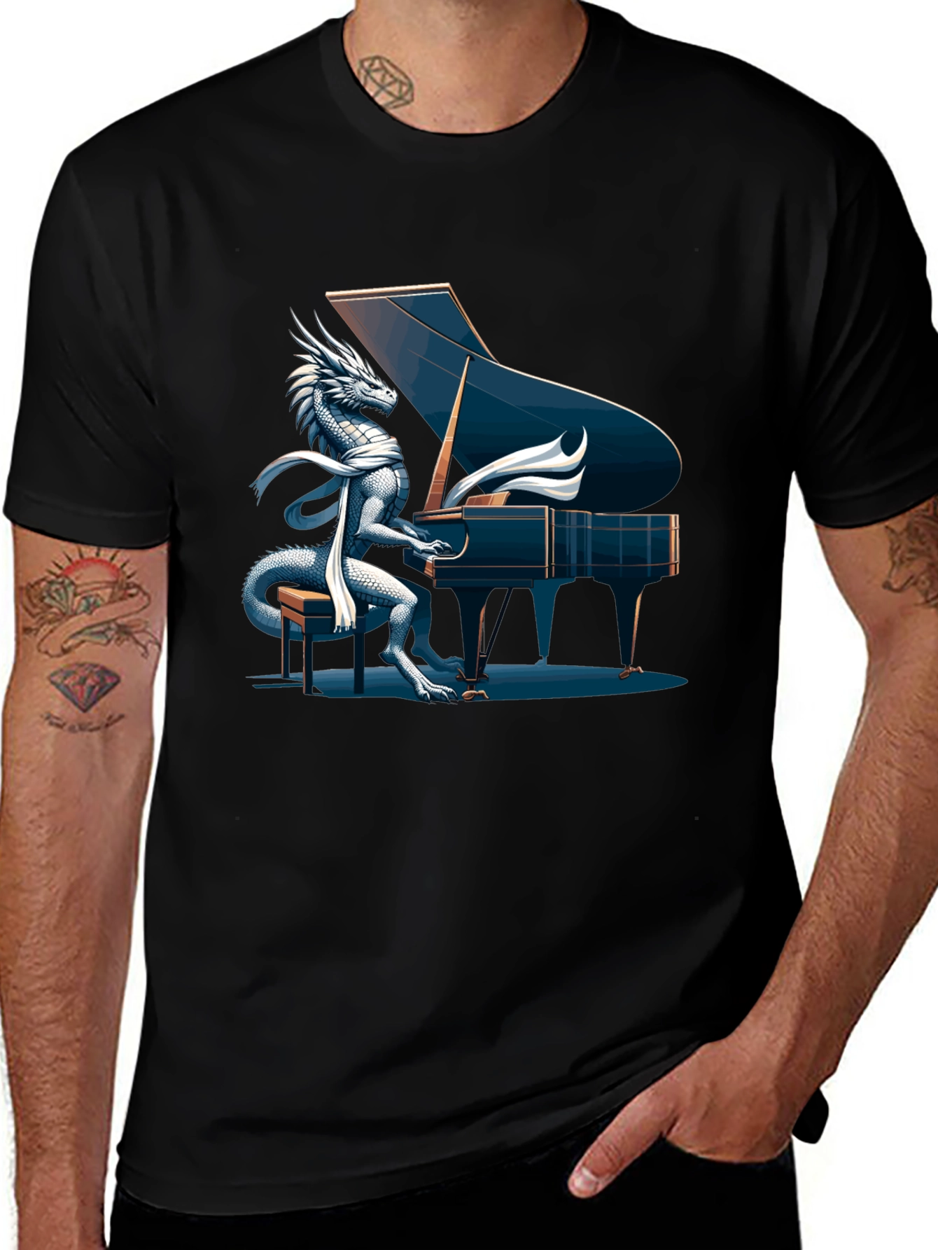 Dragon Pianist Graphic Tee