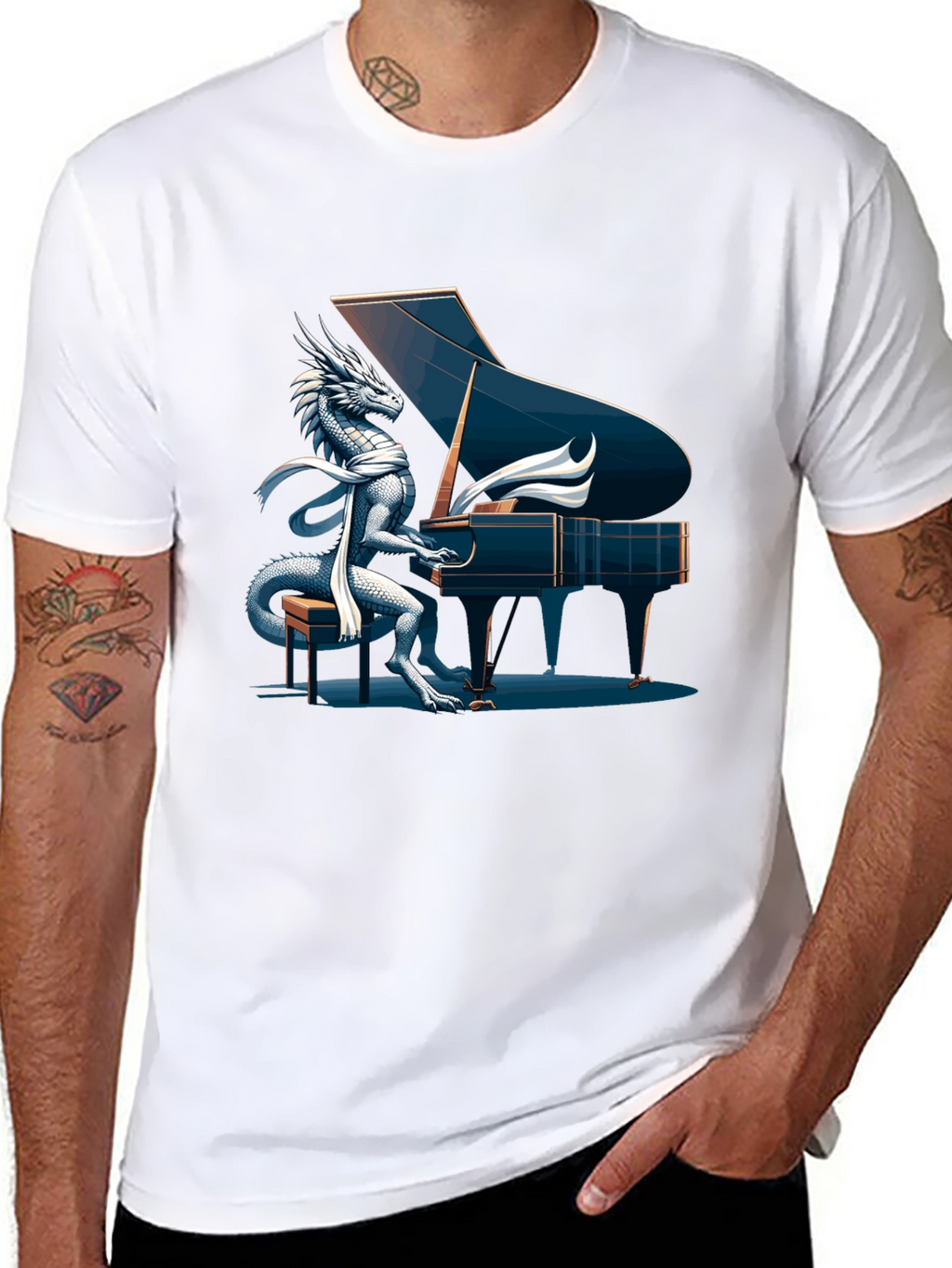 Dragon Pianist Graphic Tee