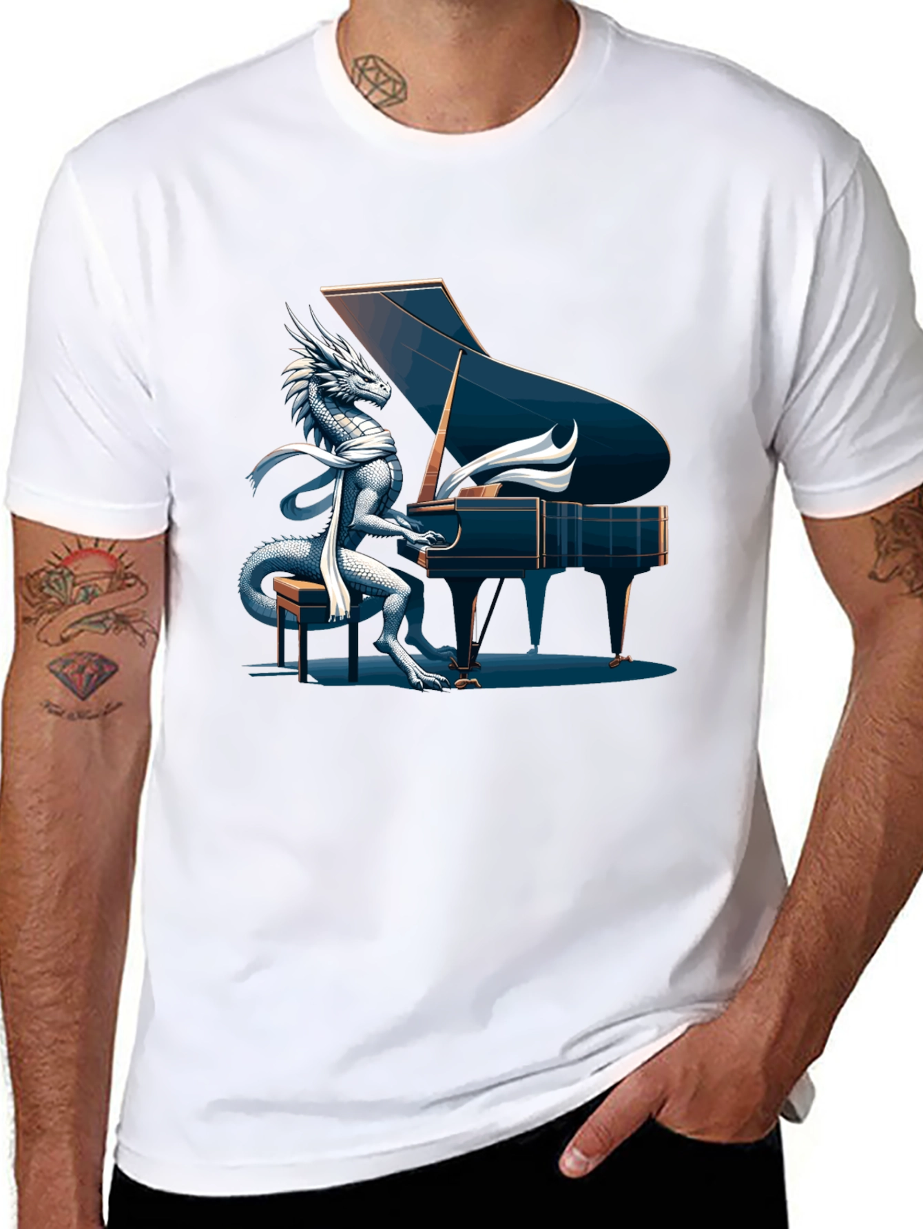 Dragon Pianist Graphic Tee