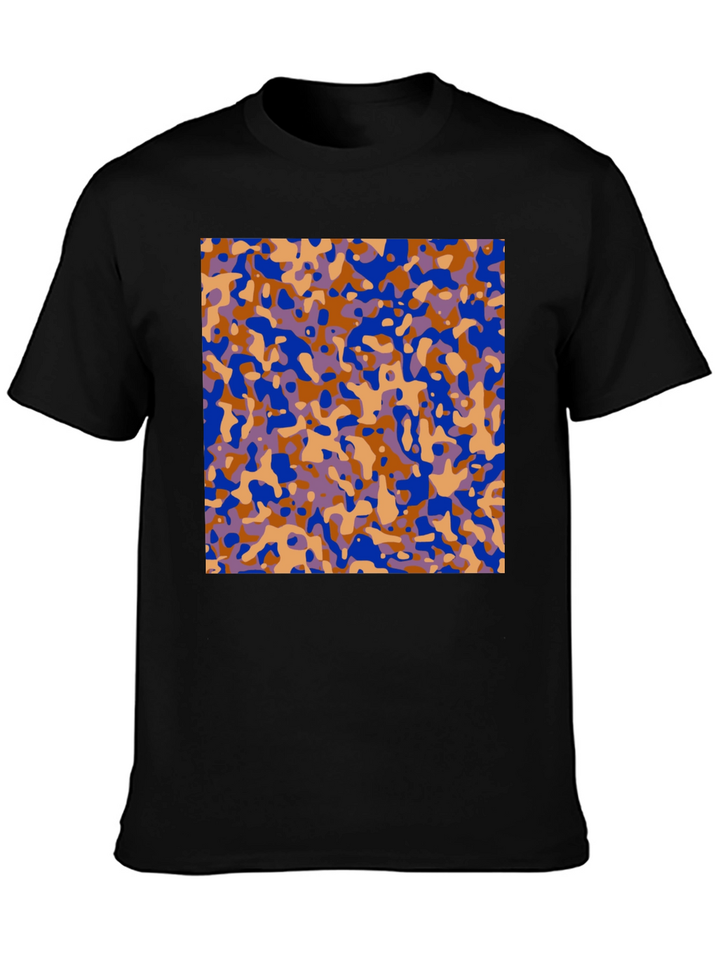 Abstract Camo Print Black T-Shirt