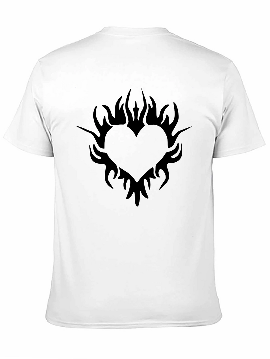 Black Heart Flames Graphic Tee - Casual Style