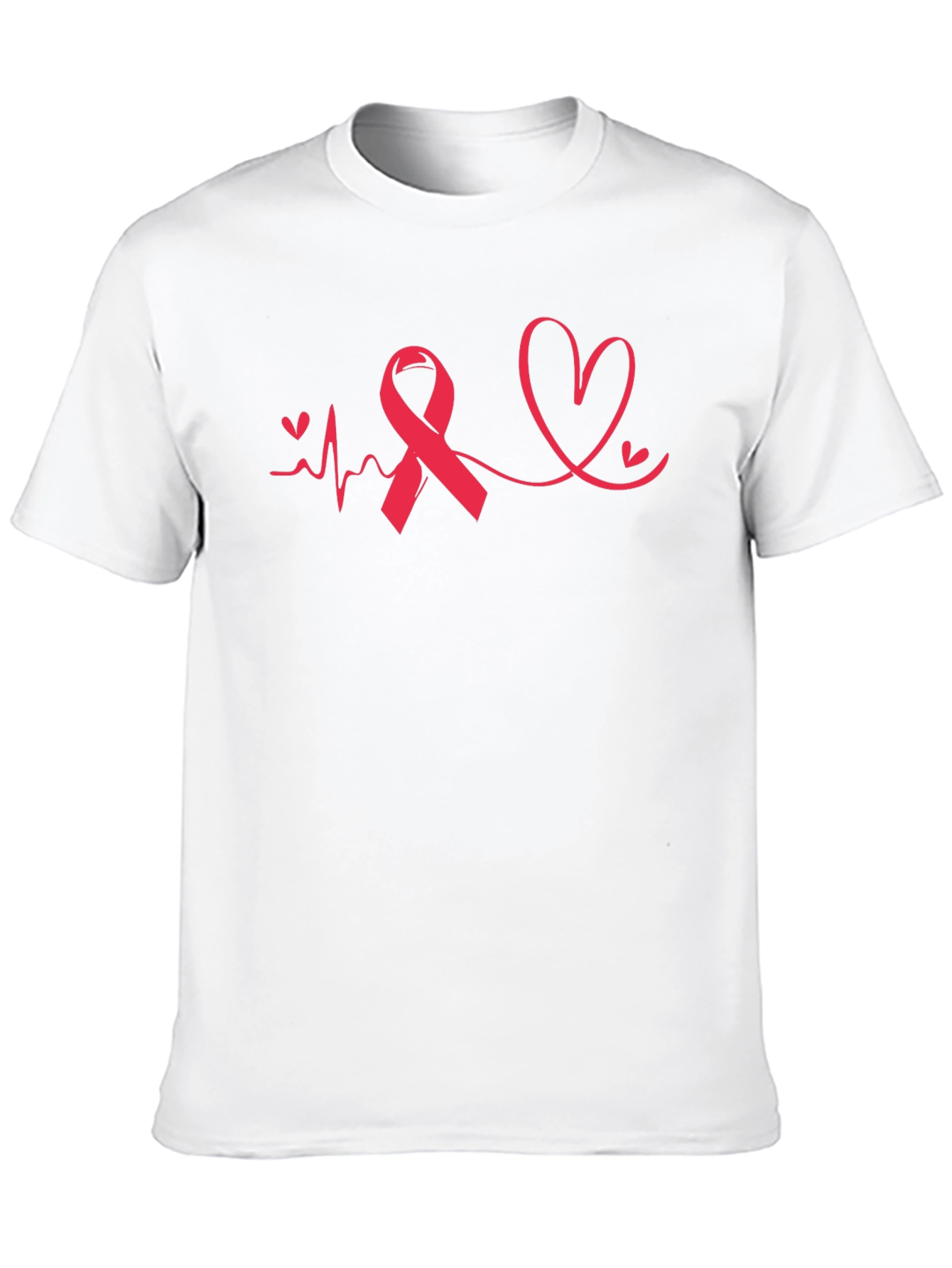 Awareness Ribbon Heartbeat Graphic Tee