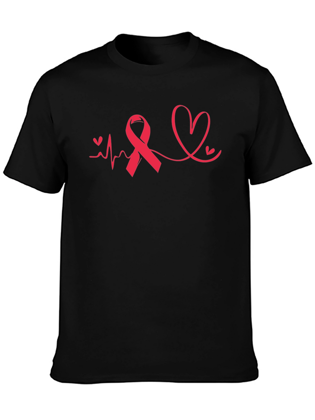 Awareness Ribbon Heartbeat Graphic Tee