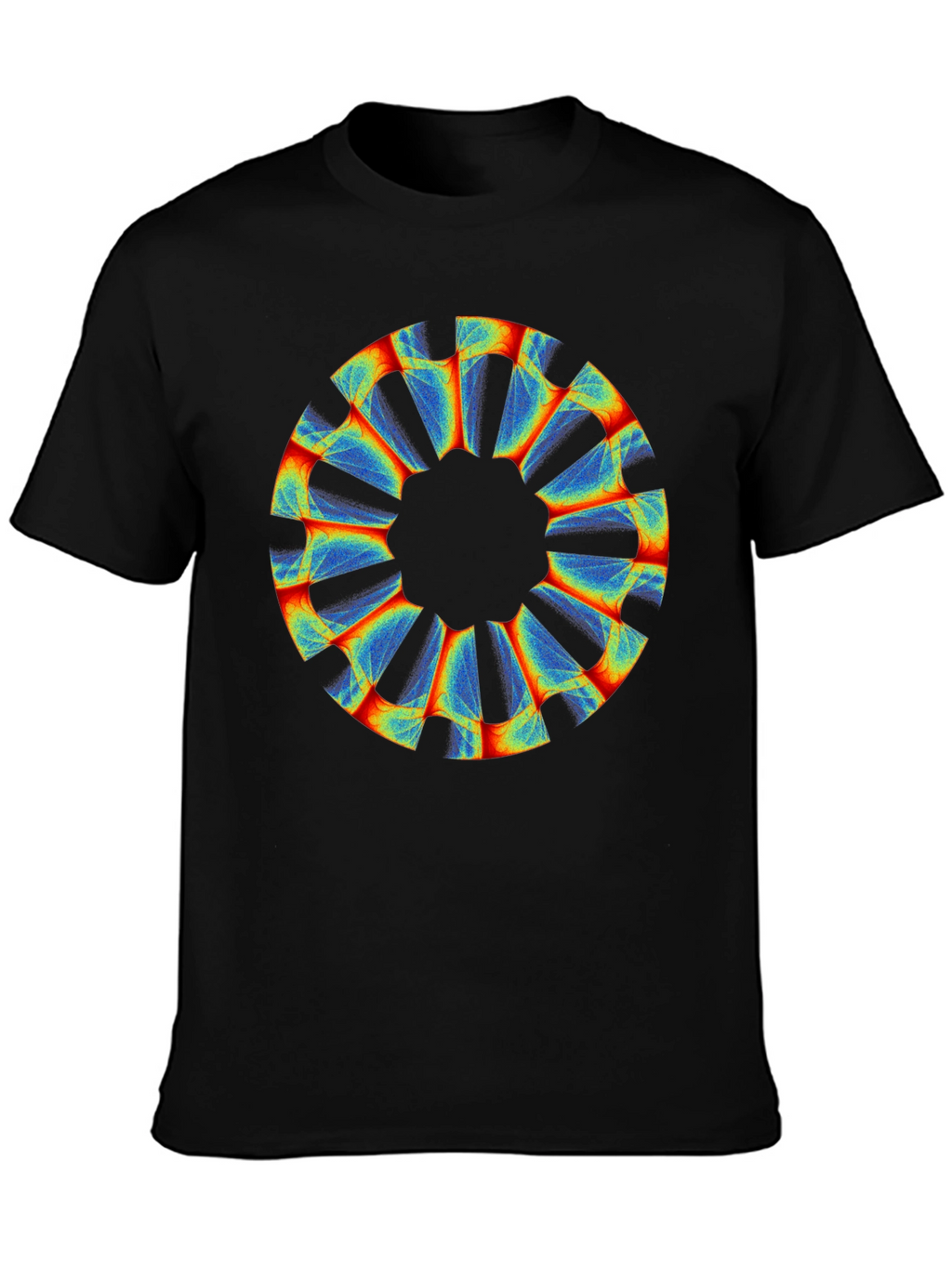 Abstract Circular Graphic Black Tee