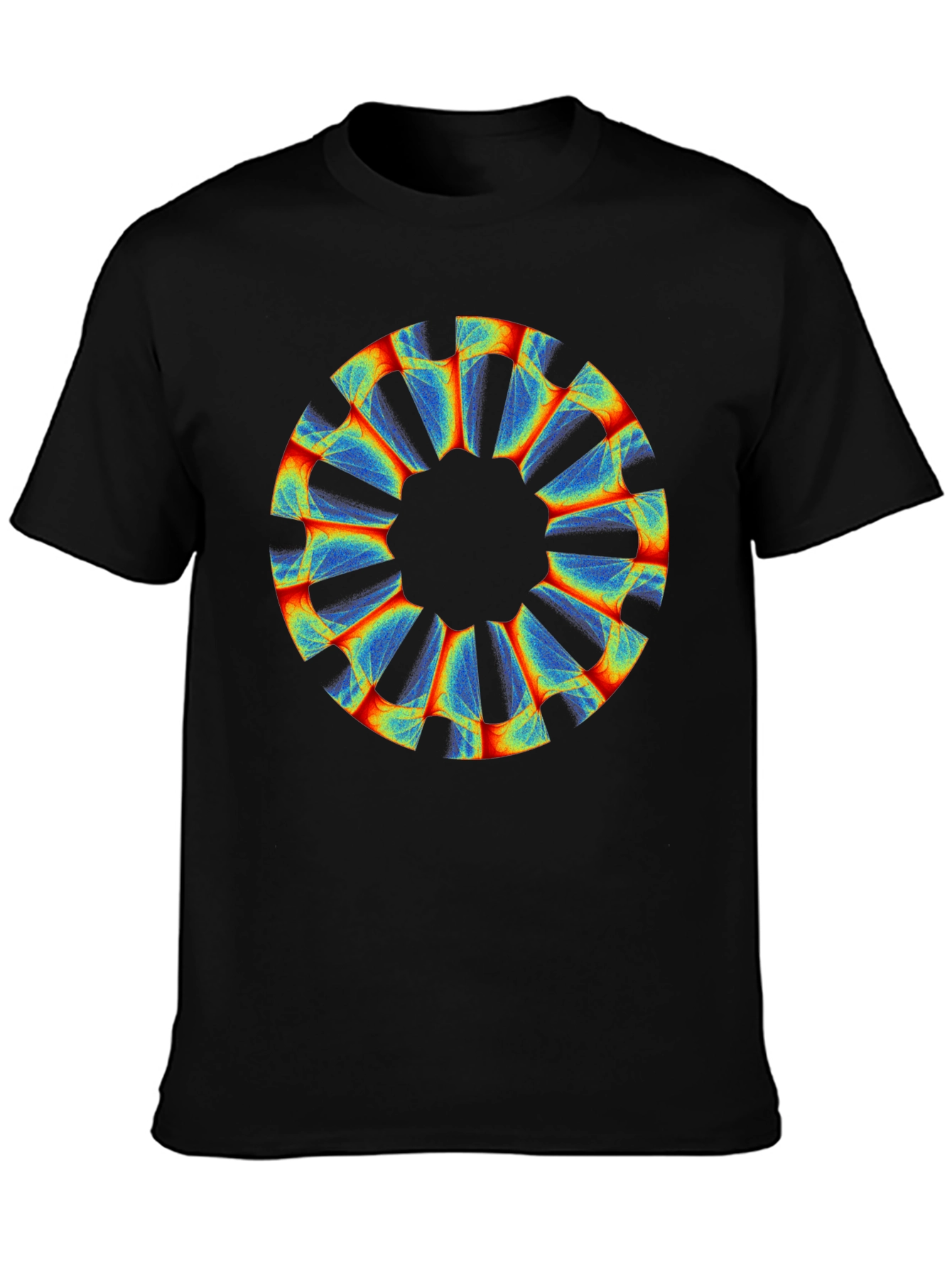 Abstract Circular Graphic Black Tee
