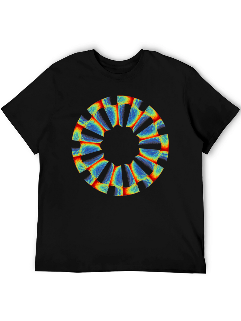 Abstract Circular Graphic Black Tee