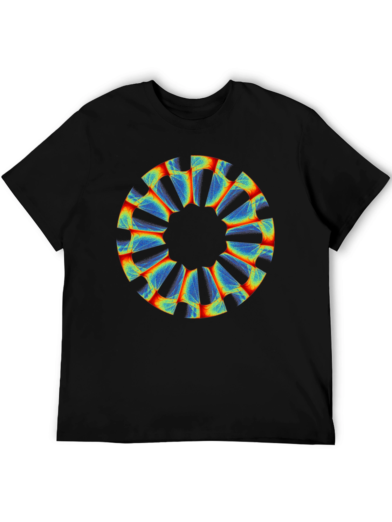 Abstract Circular Graphic Black Tee
