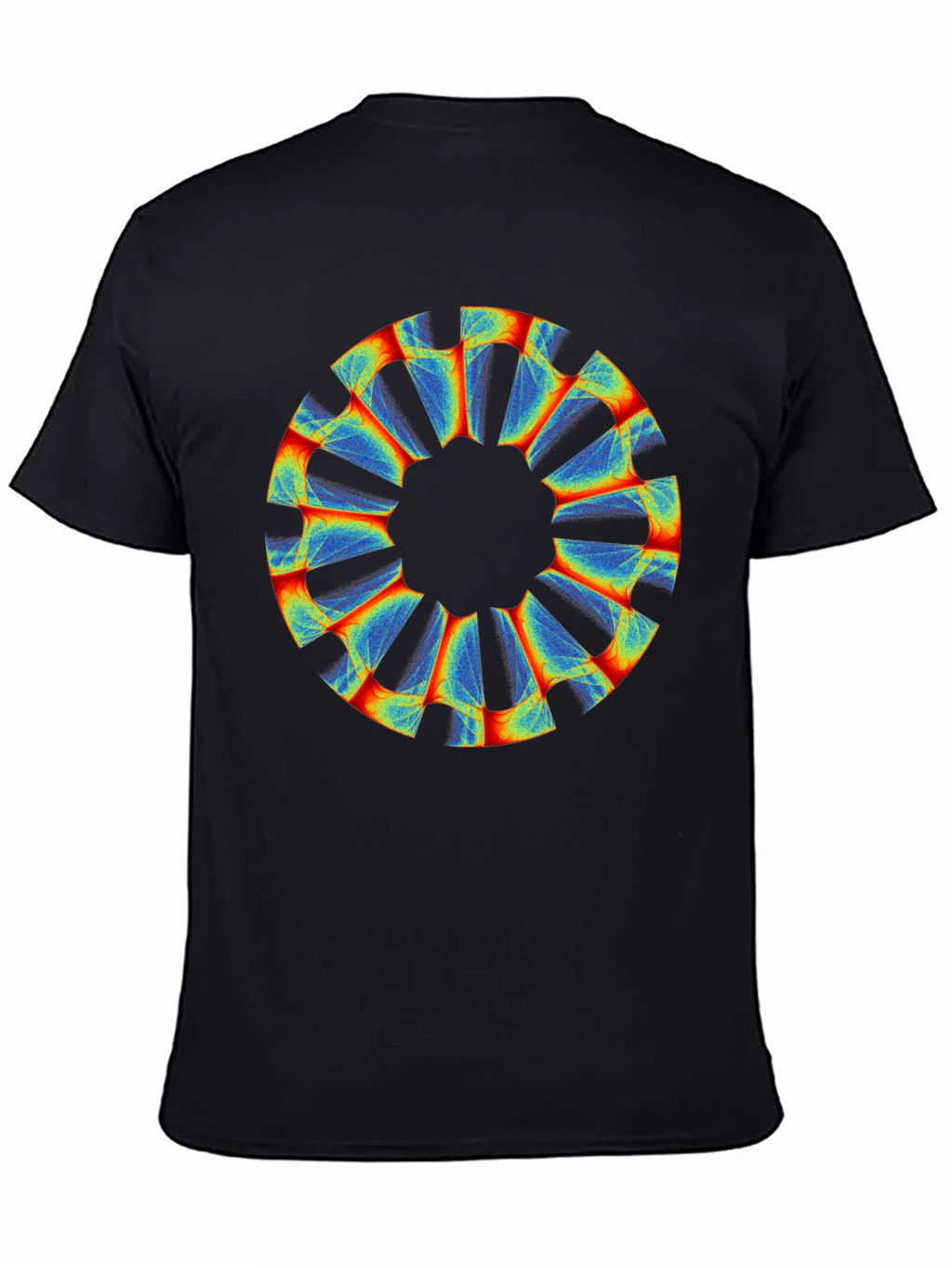 Abstract Circular Graphic Black Tee
