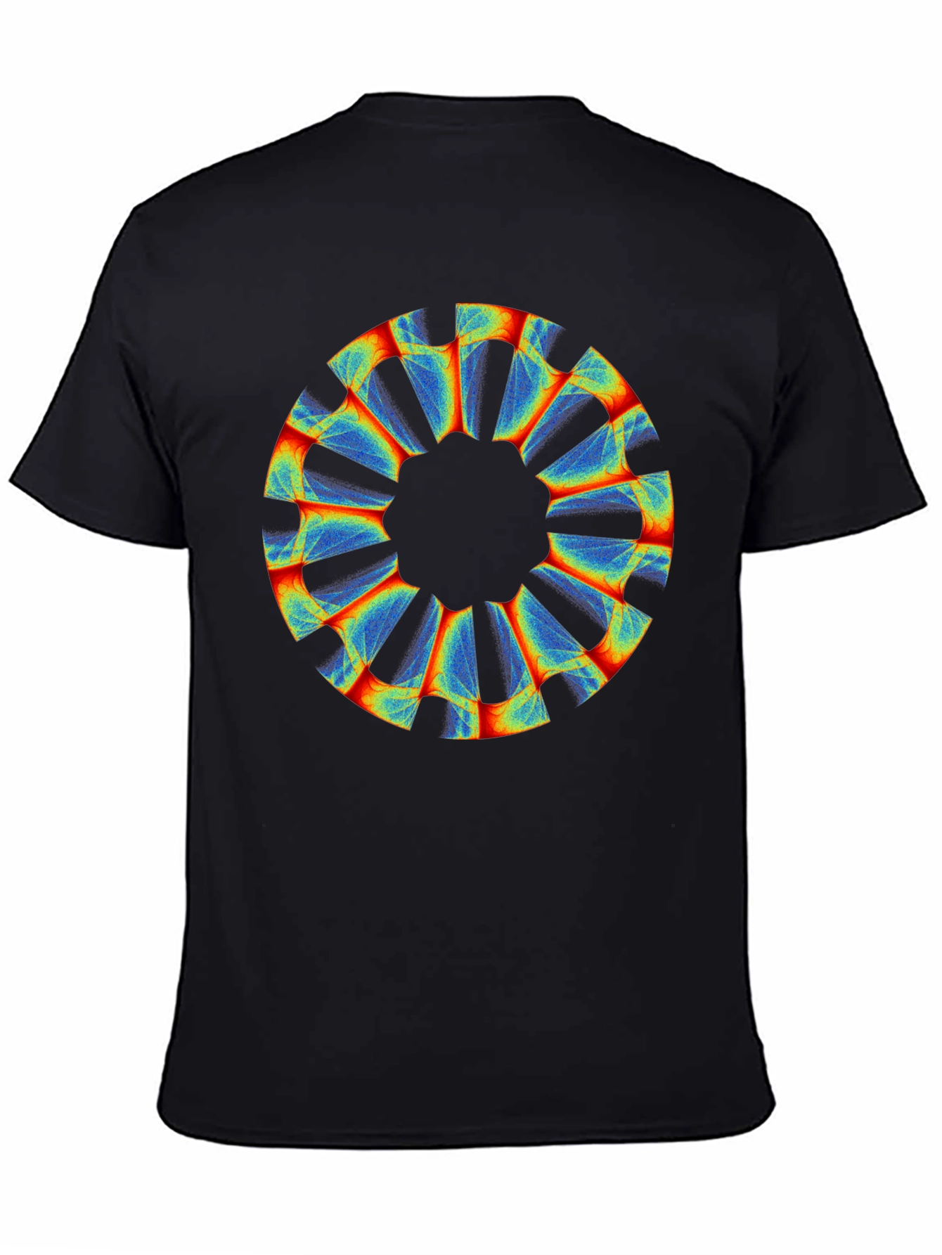 Abstract Circular Graphic Black Tee