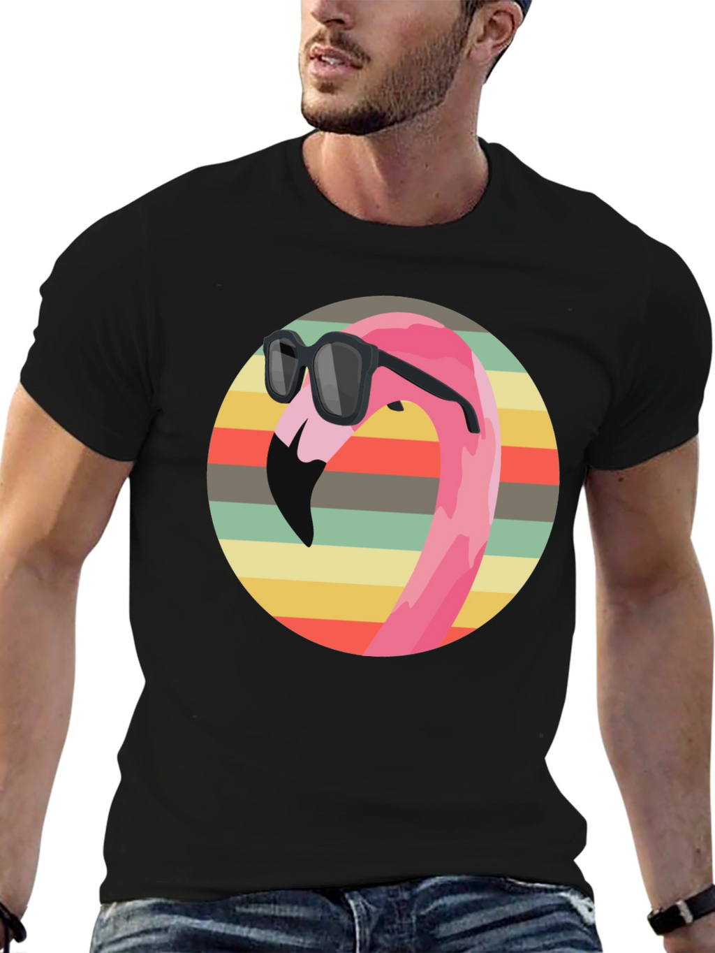 Cool Flamingo Graphic Tee - Retro Style