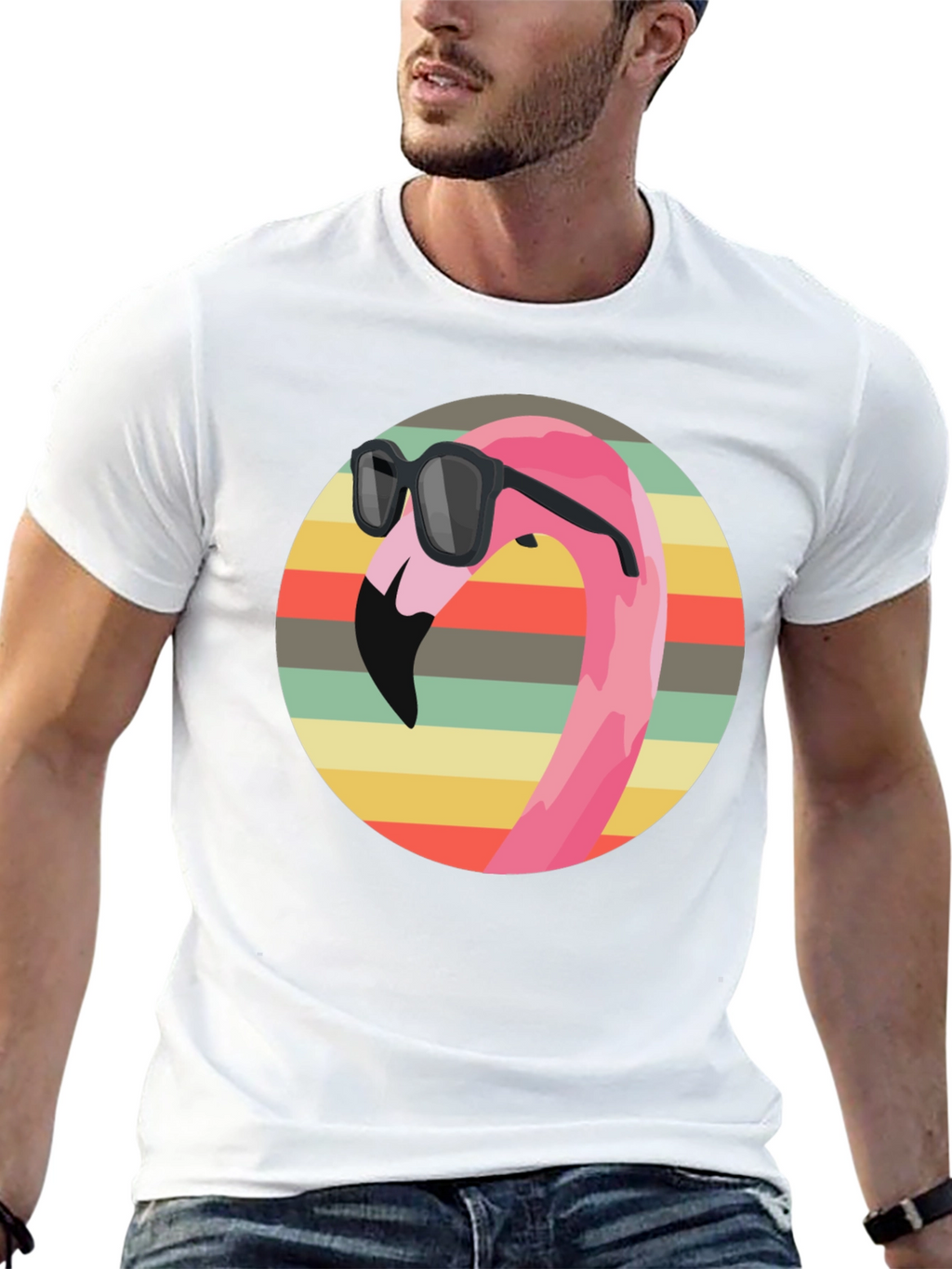 Cool Flamingo Graphic Tee - Retro Style