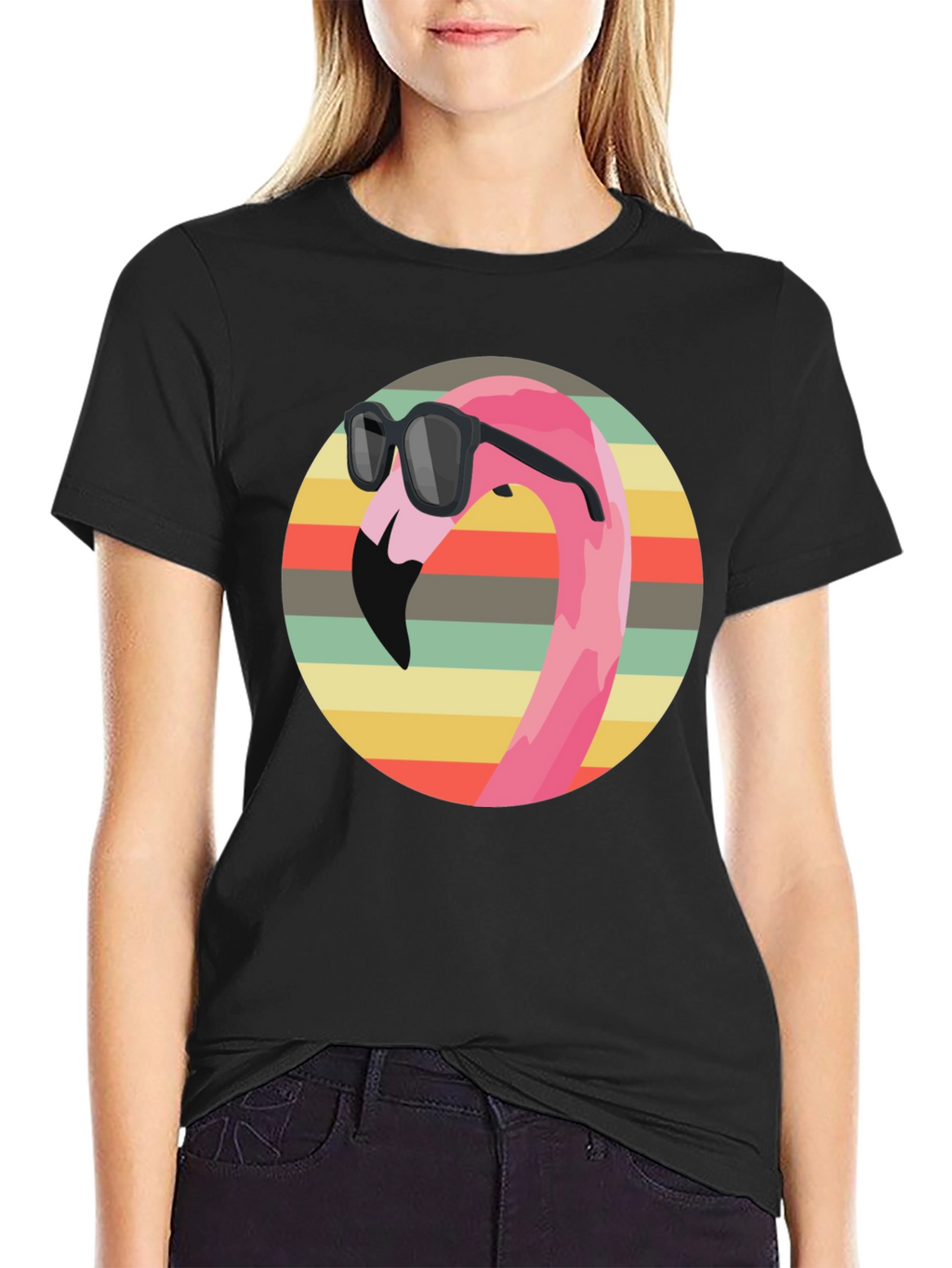 Cool Flamingo Graphic Tee - Retro Style