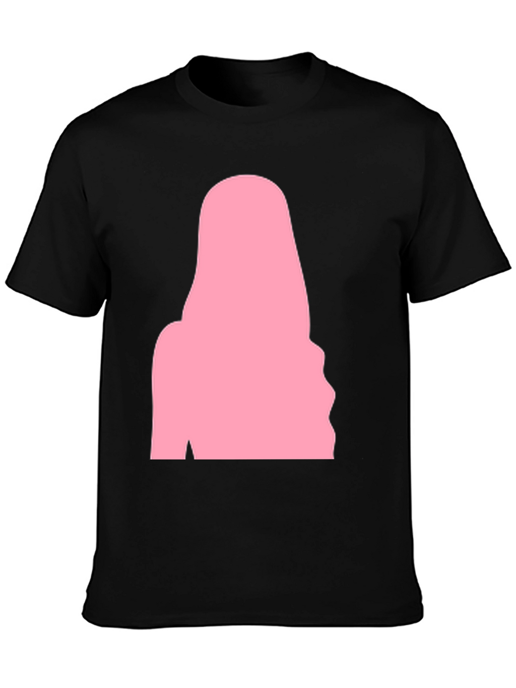 Black T-Shirt with Pink Silhouette