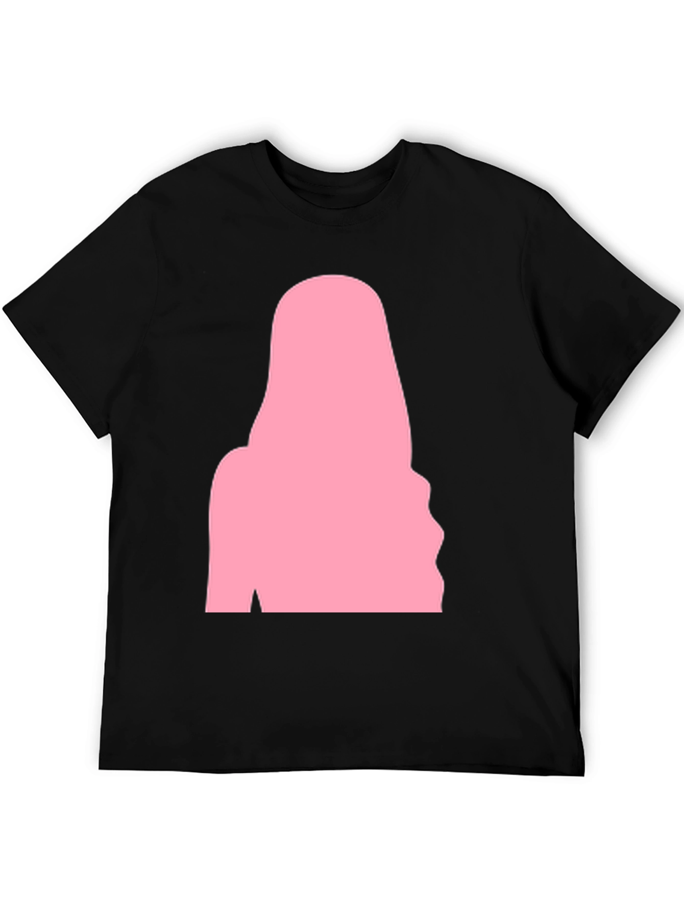 Black T-Shirt with Pink Silhouette
