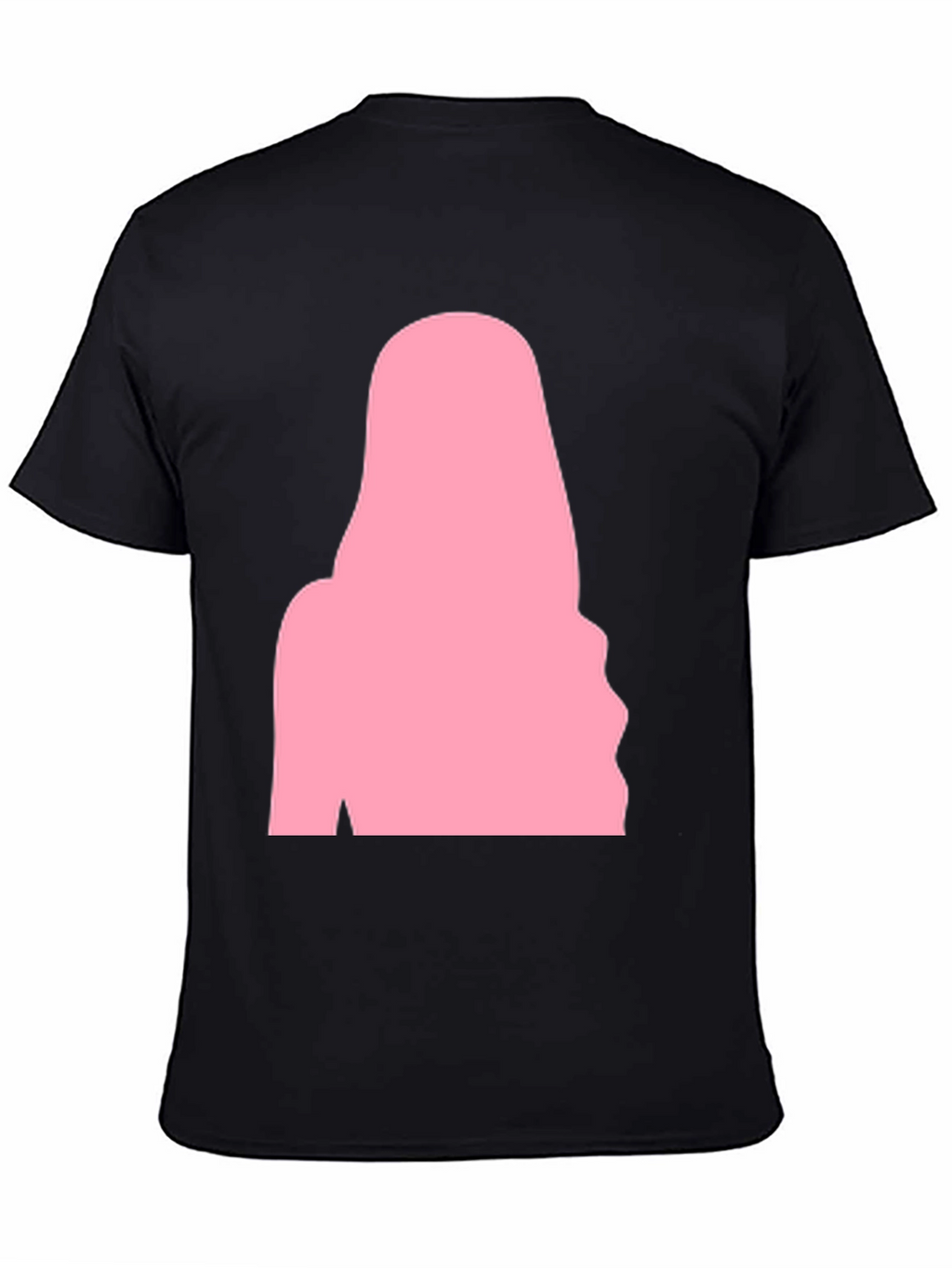 Black T-Shirt with Pink Silhouette