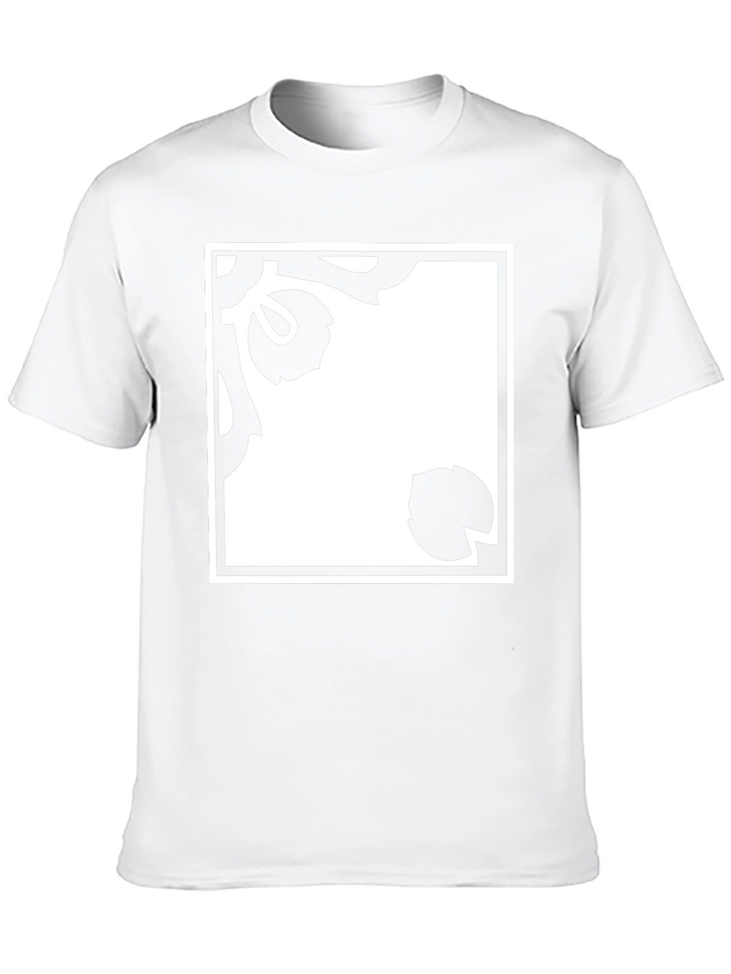 Black T-Shirt with Floral Pattern Design