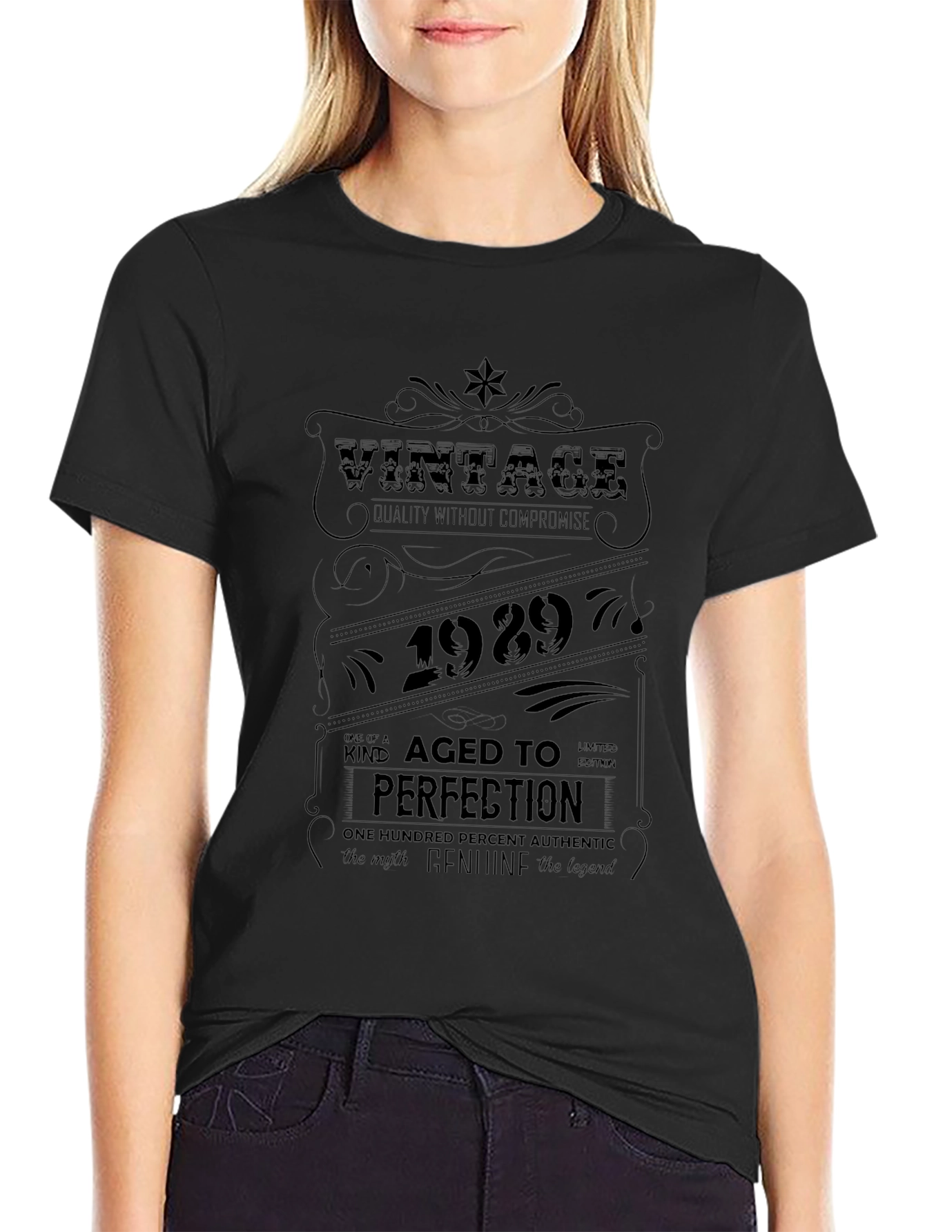 Vintage 1989 Aged to Perfection Black T-Shirt