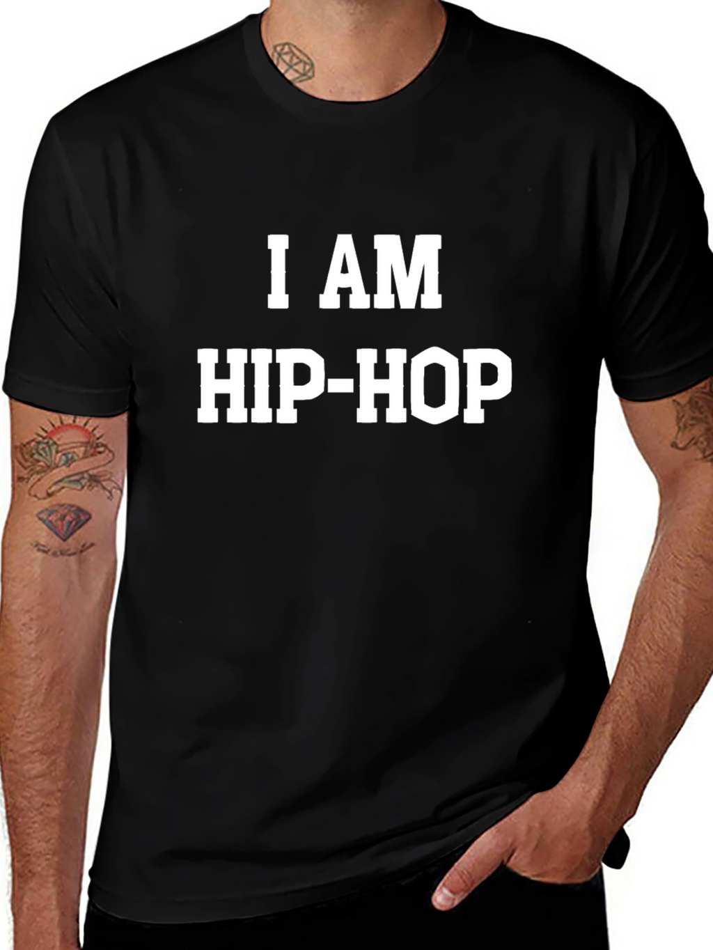 I AM HIP-HOP Black Graphic Tee
