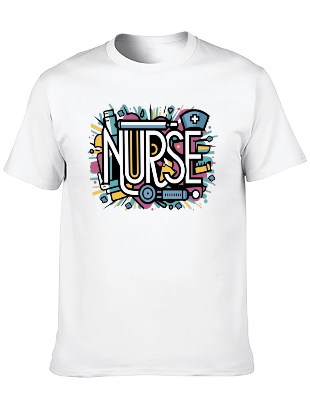 Nurse Graphic Tee - Black Cotton Blend Shirt
