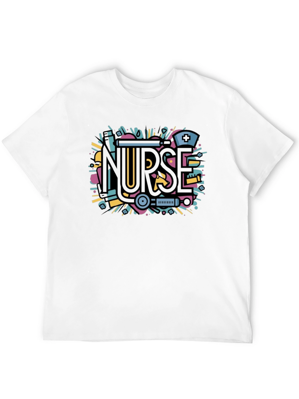 Nurse Graphic Tee - Black Cotton Blend Shirt