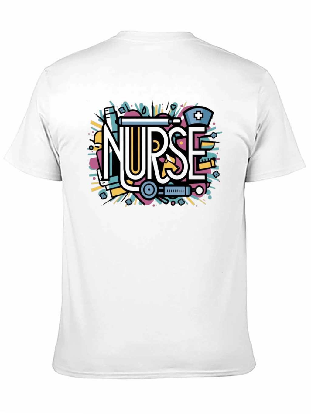 Nurse Graphic Tee - Black Cotton Blend Shirt