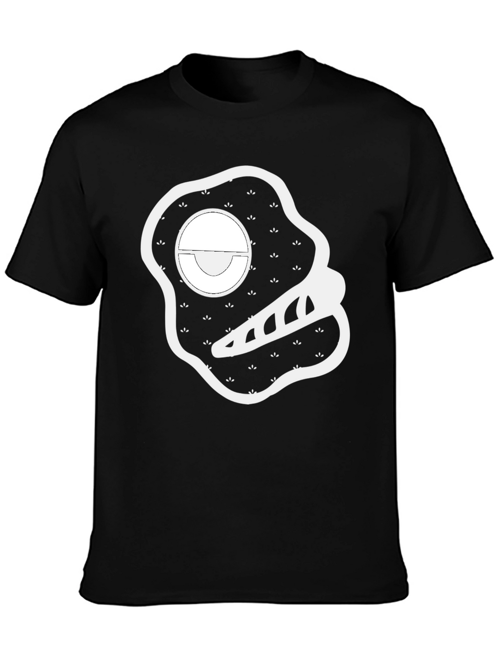 Modern Graphic Print Black T-Shirt