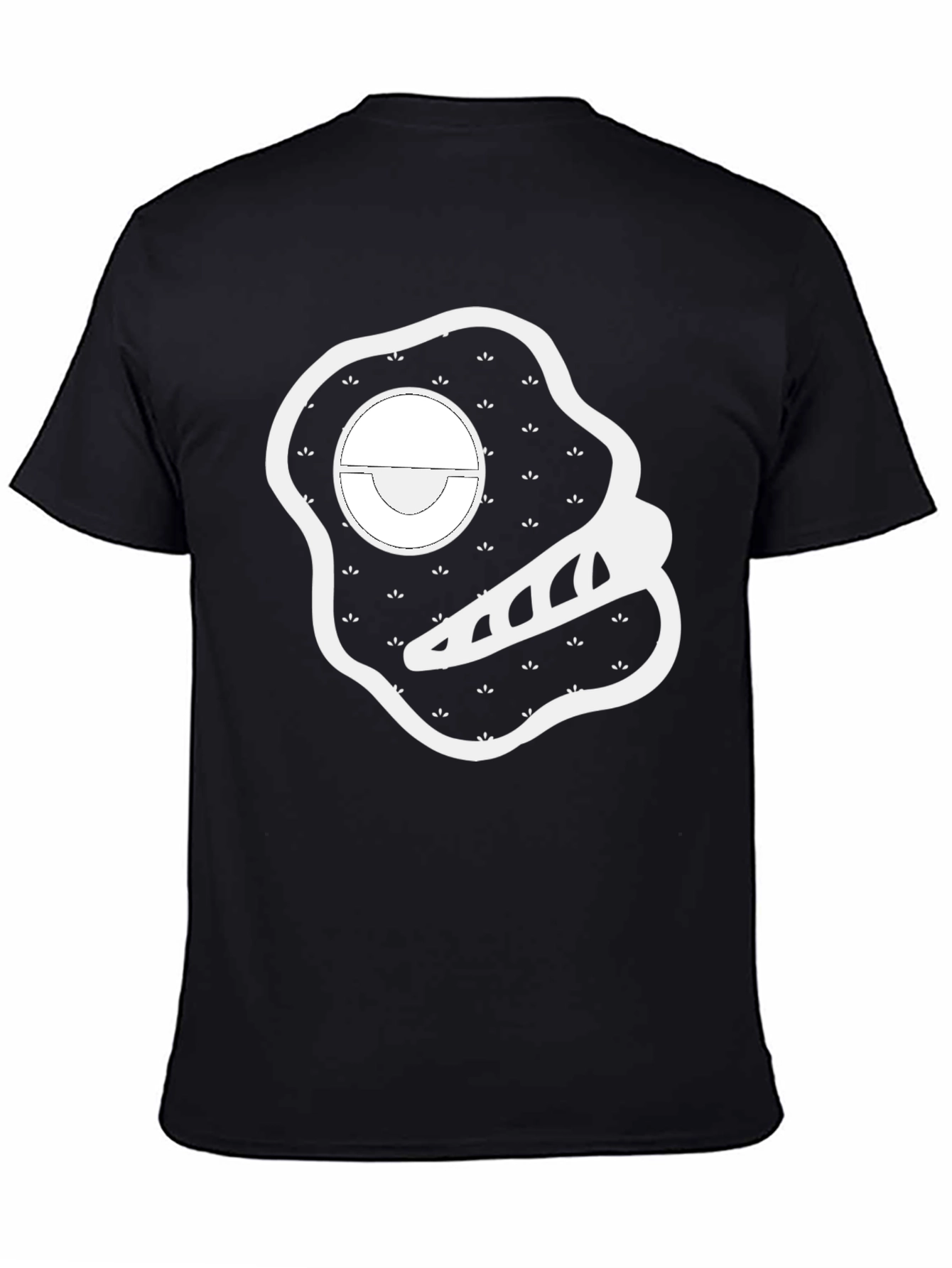 Modern Graphic Print Black T-Shirt