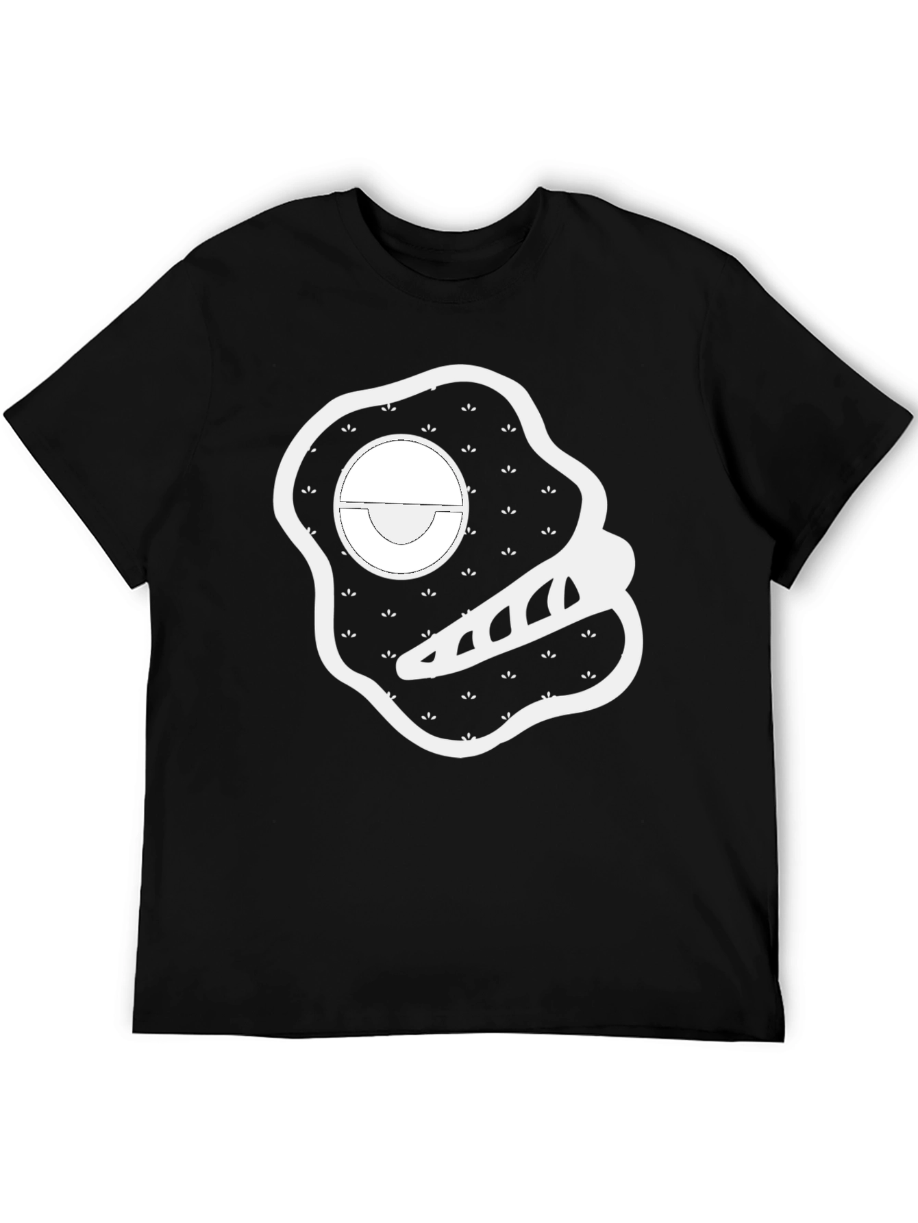 Modern Graphic Print Black T-Shirt