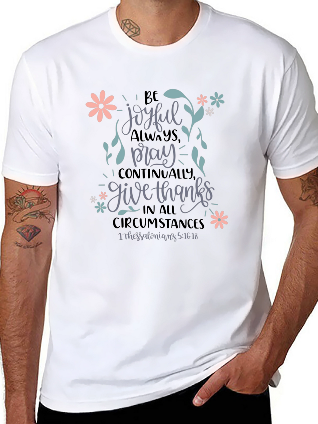 Be Joyful T-Shirt - Floral Christian Tee