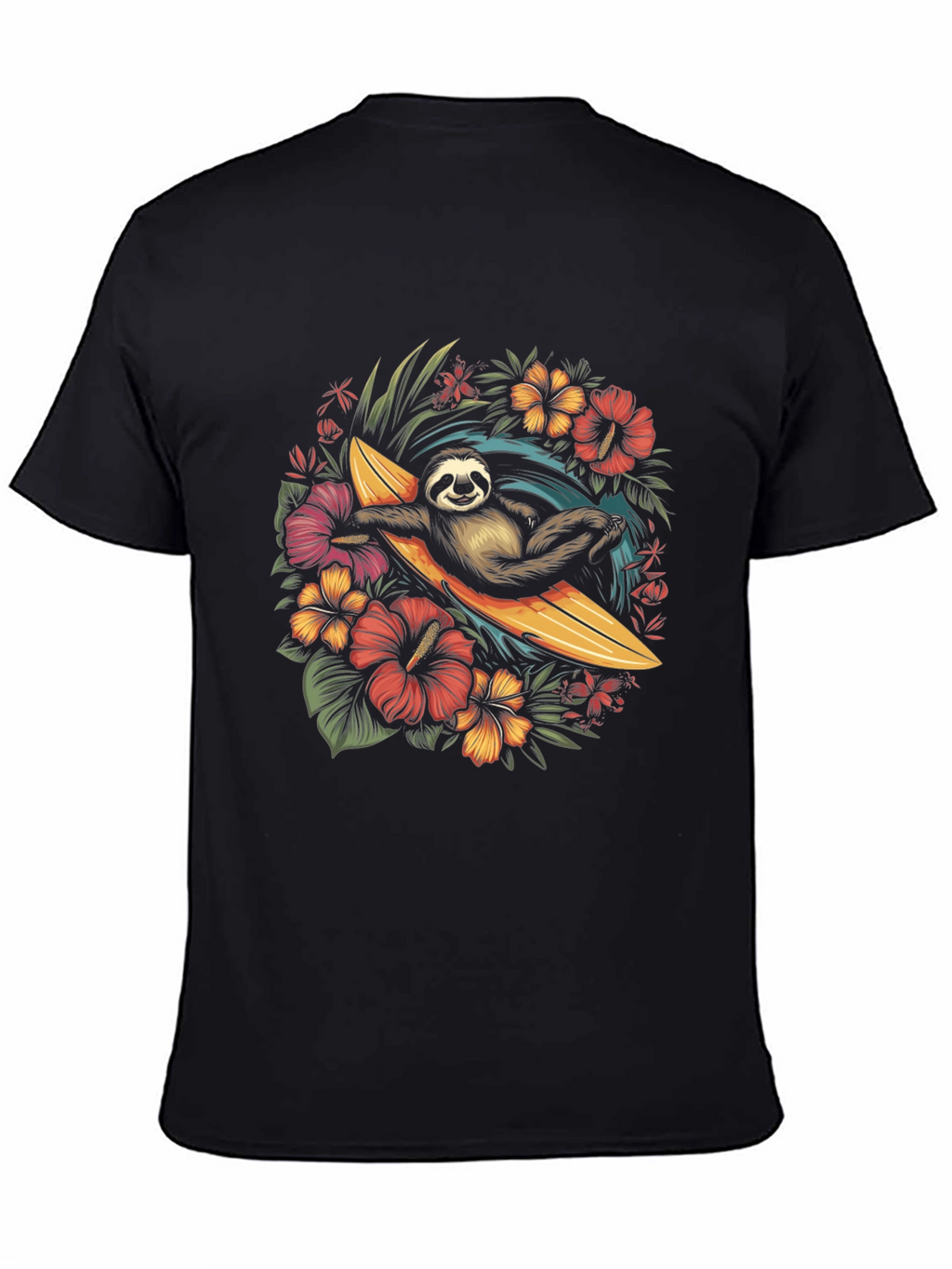 Surfing Sloth Graphic T-Shirt