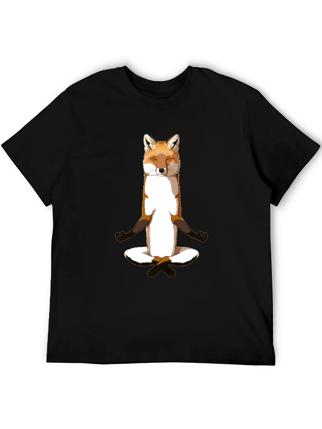 Zen Fox Meditation T-Shirt - Relaxed Style