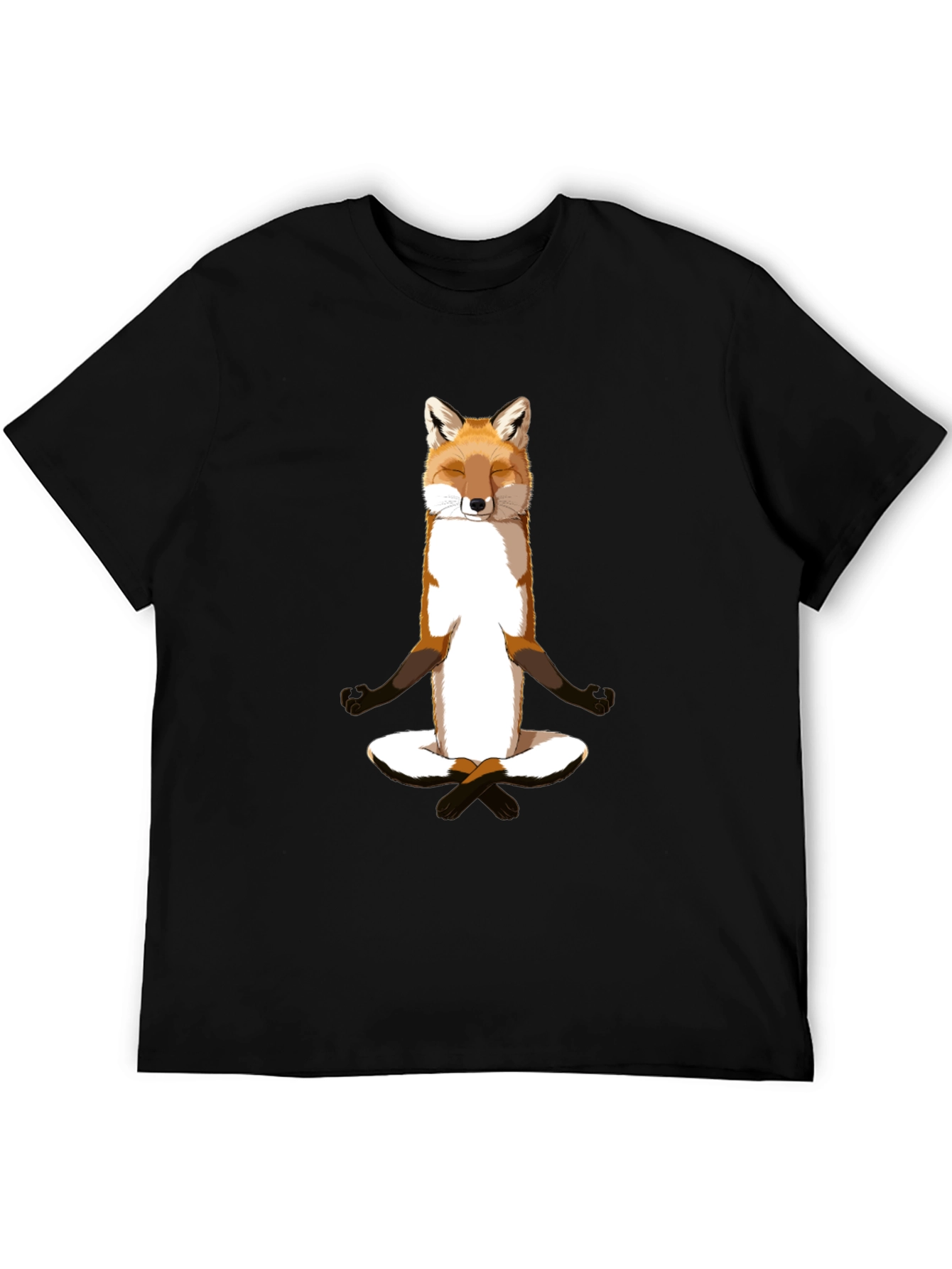 Zen Fox Meditation T-Shirt - Relaxed Style