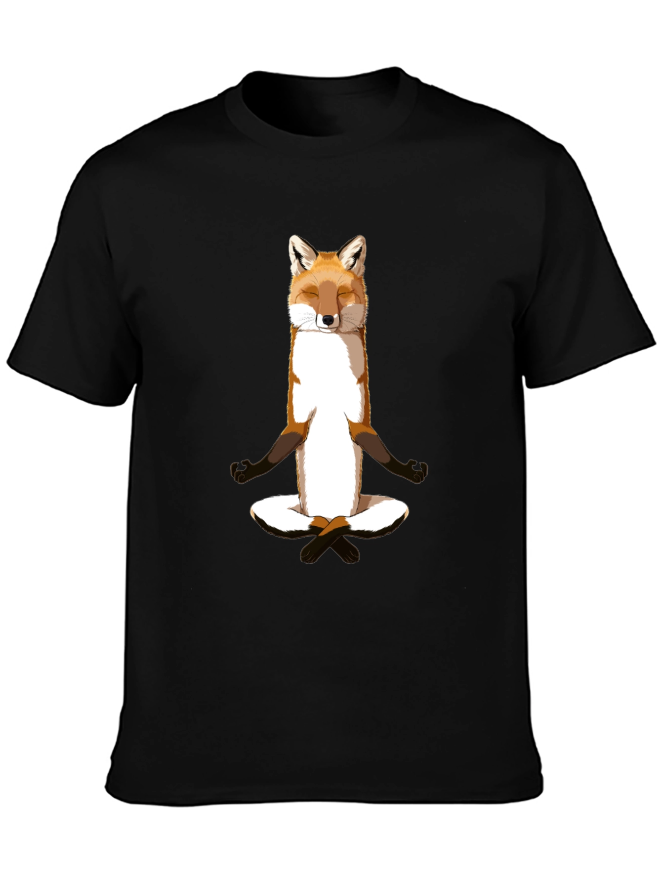 Zen Fox Meditation T-Shirt - Relaxed Style