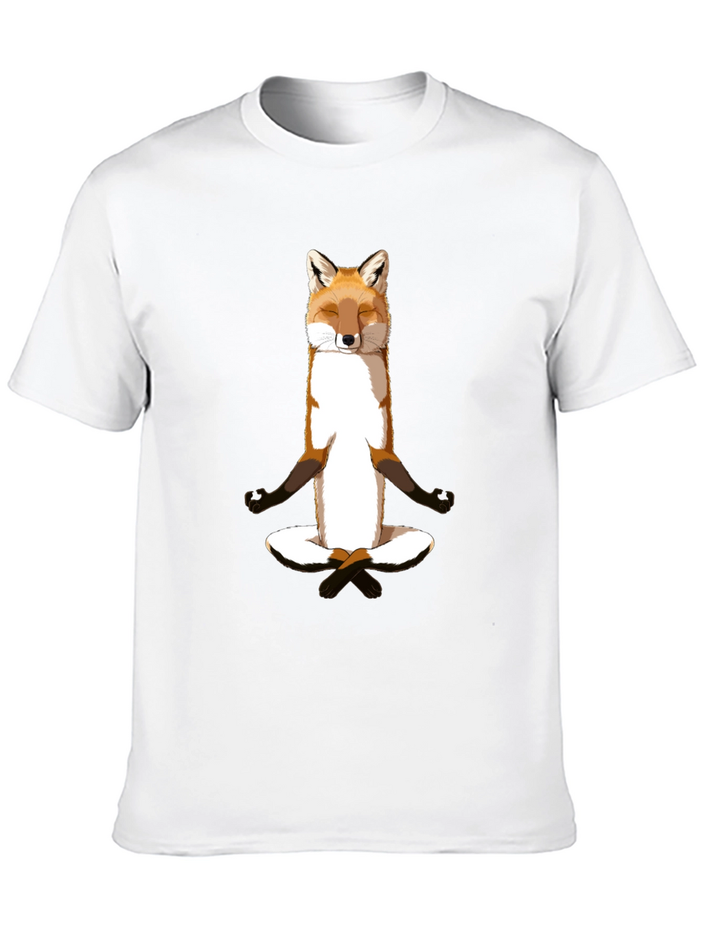 Zen Fox Meditation T-Shirt - Relaxed Style