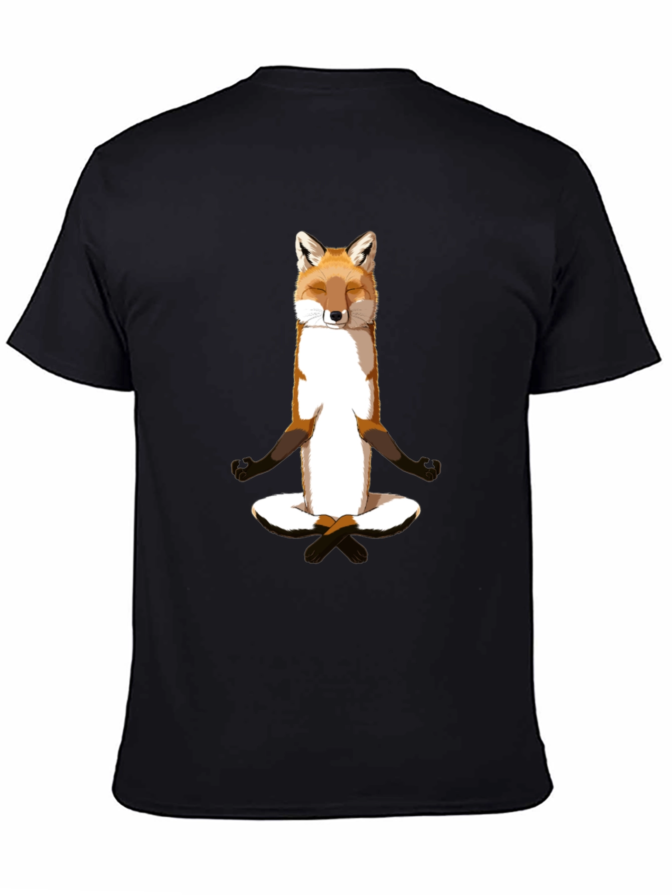 Zen Fox Meditation T-Shirt - Relaxed Style