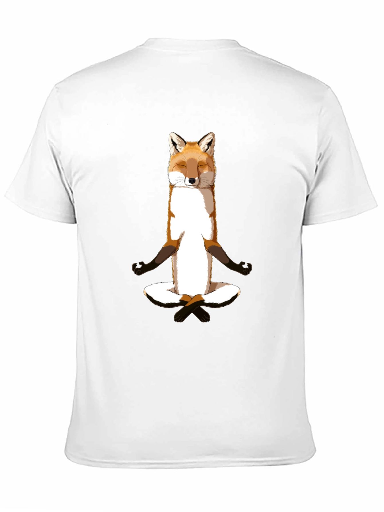 Zen Fox Meditation T-Shirt - Relaxed Style