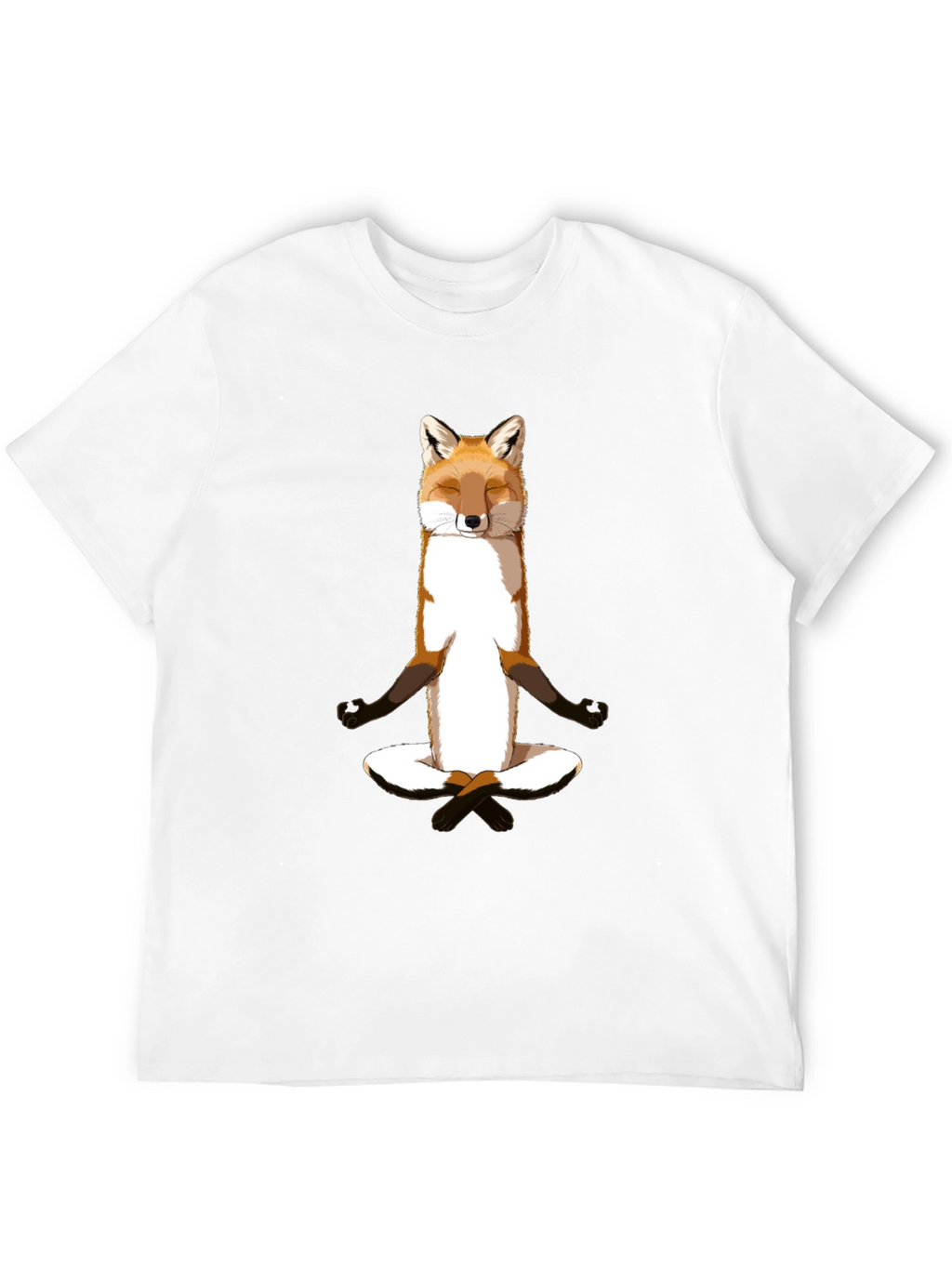 Zen Fox Meditation T-Shirt - Relaxed Style
